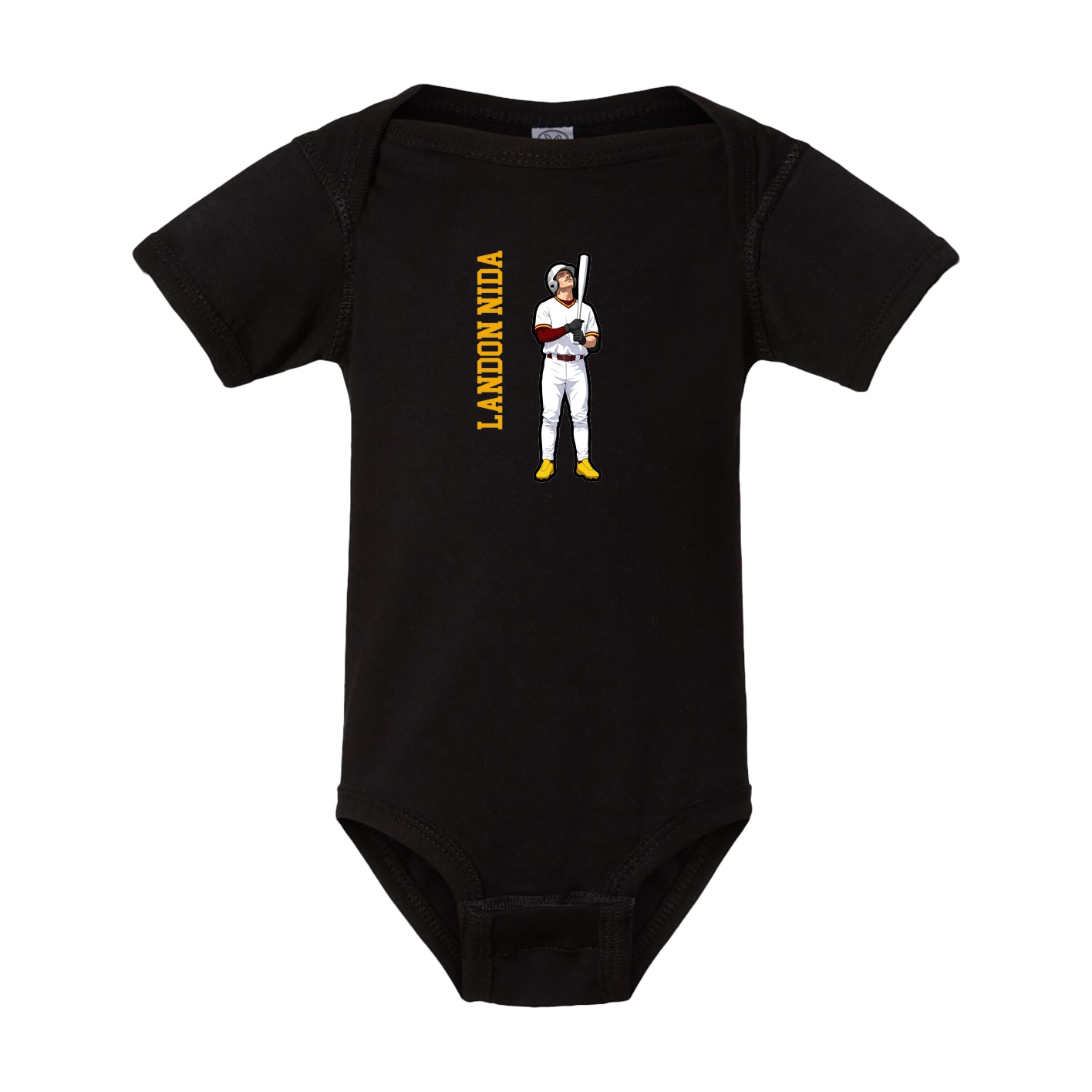 Baby Onesie — Name Vertical in Black