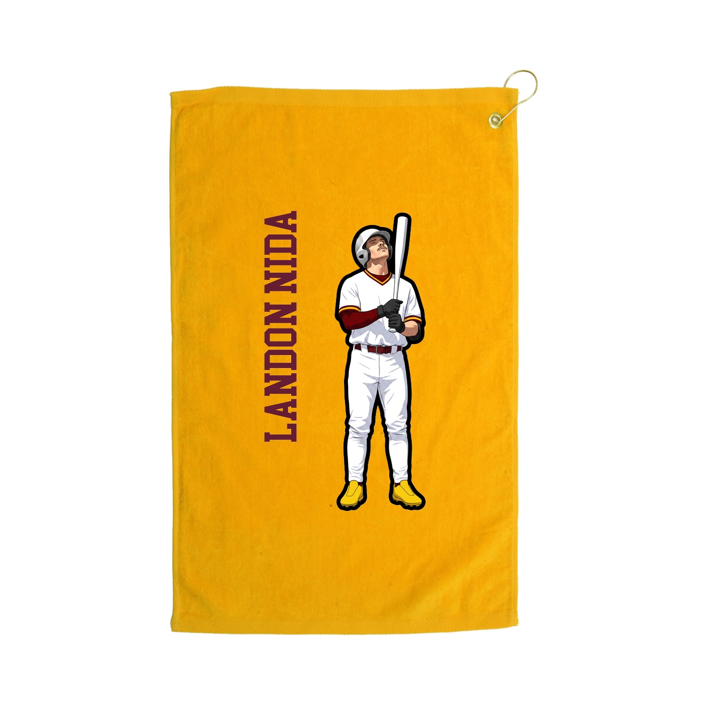 Golf Towel — Name Vertical in Gold