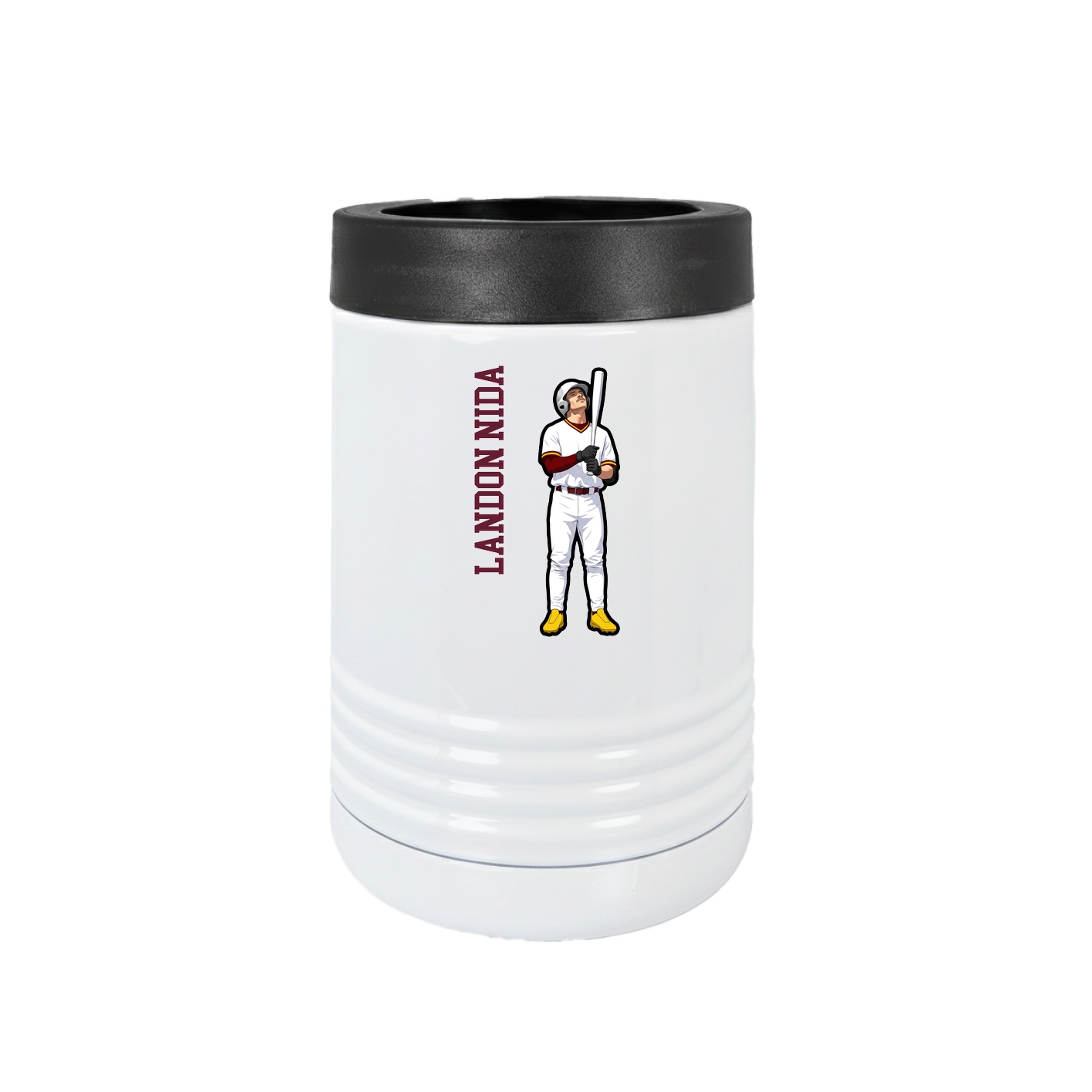 Beverage Holder — Name Vertical in White