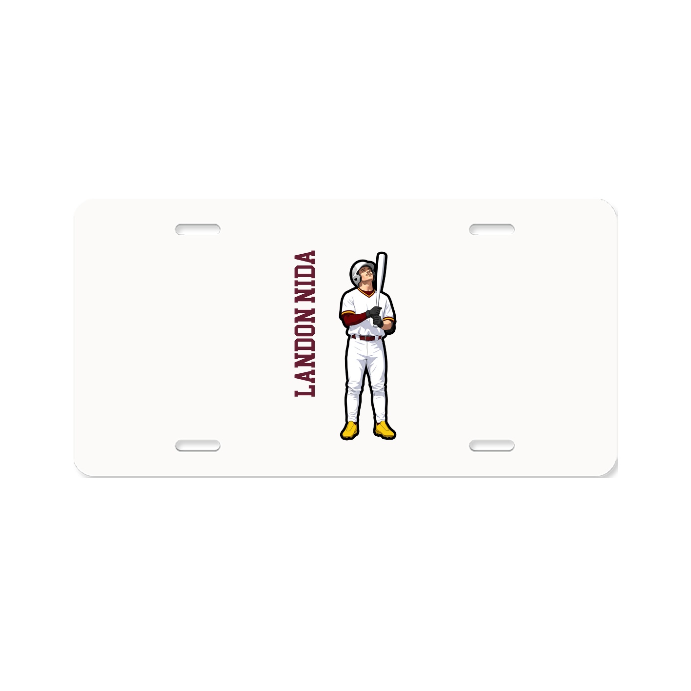 License Plate — Name Vertical in Classic