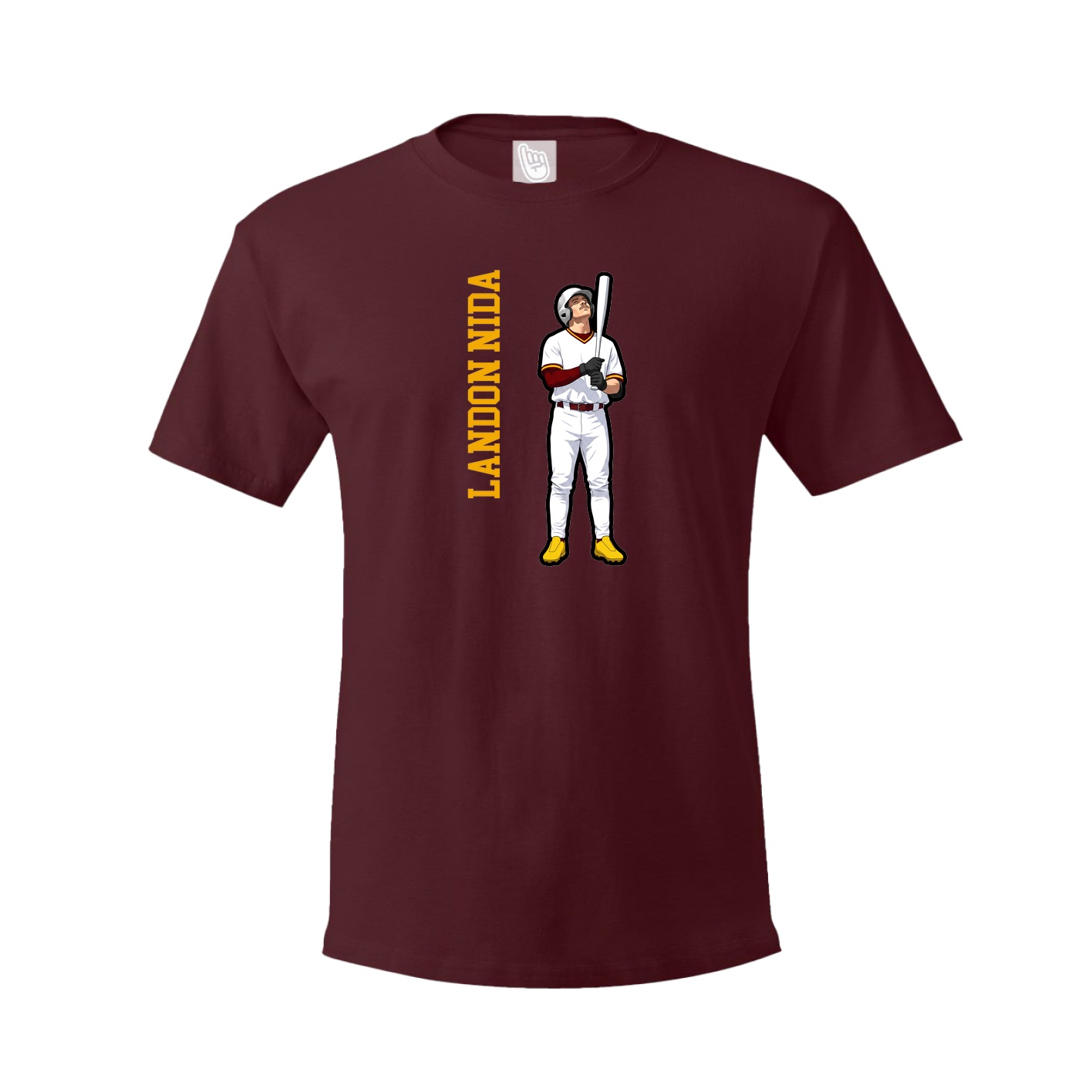Tee — Name Vertical in Maroon
