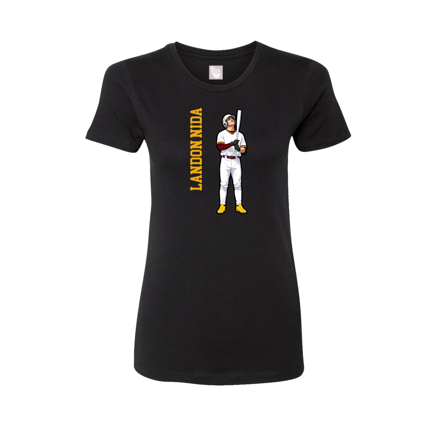Womens Tee — Name Vertical in Black