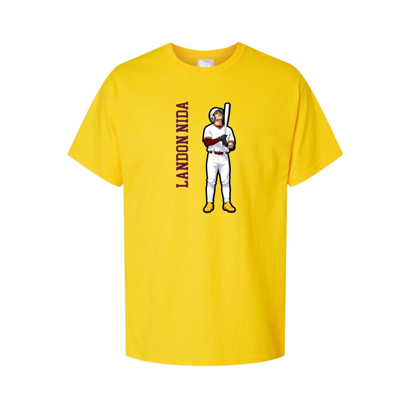 Youth Tee — Name Vertical in Gold