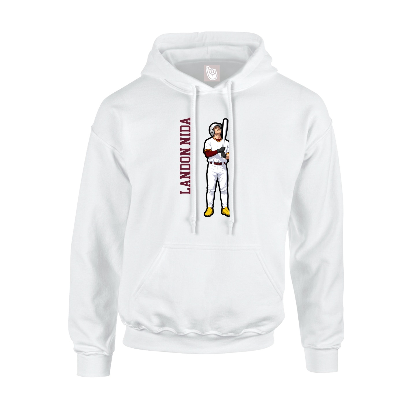 Youth Hoodie — Name Vertical in White