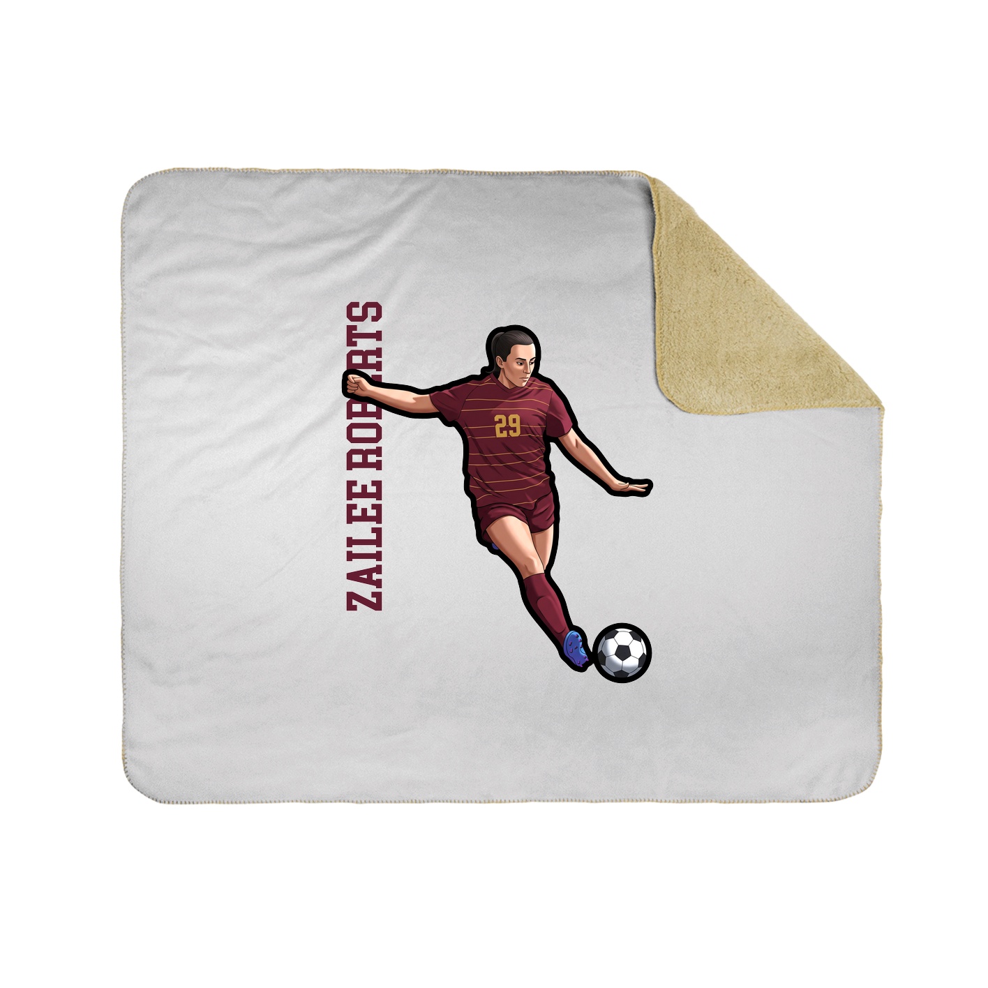 Throw Blanket — Name Vertical in White