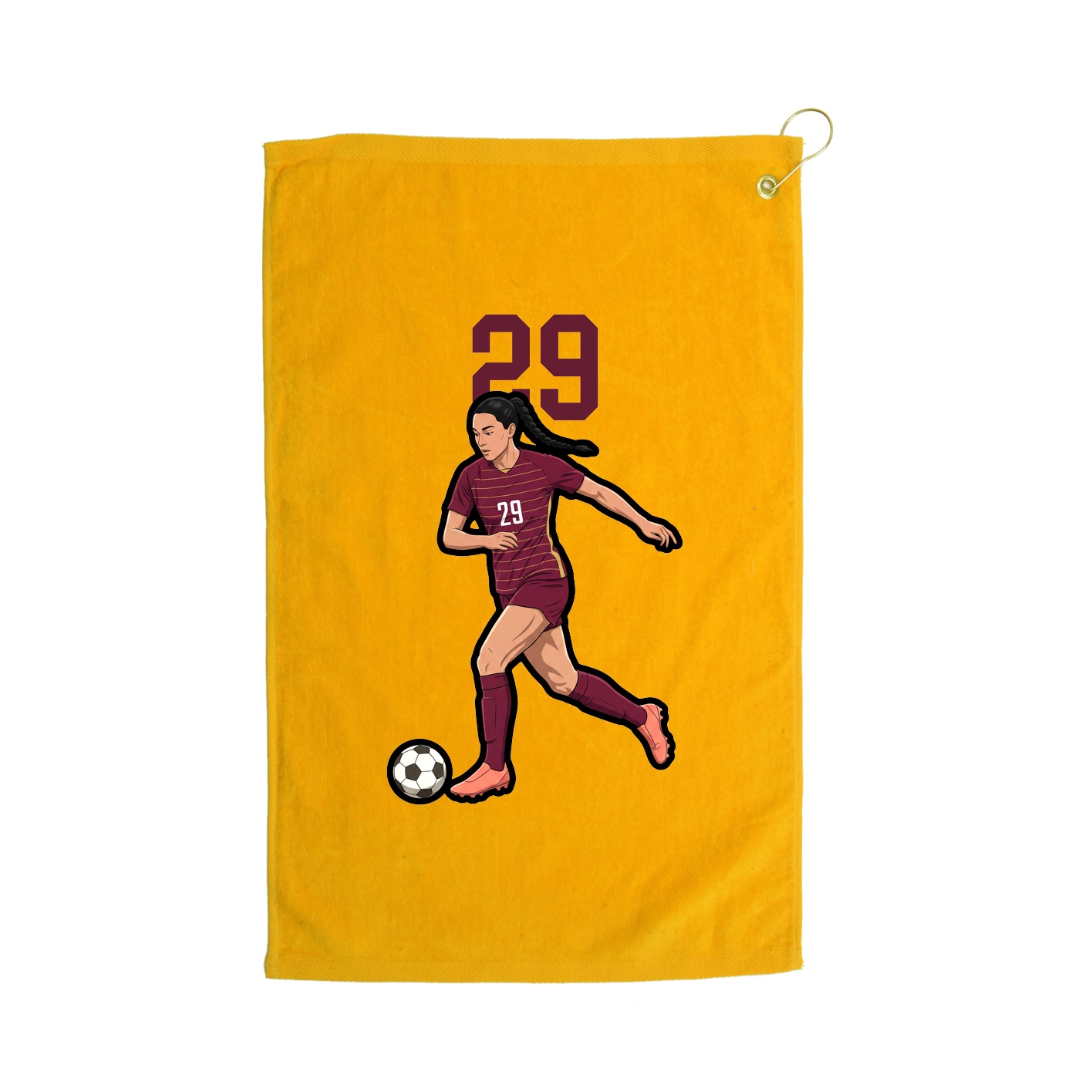 Golf Towel — Number Top in Gold