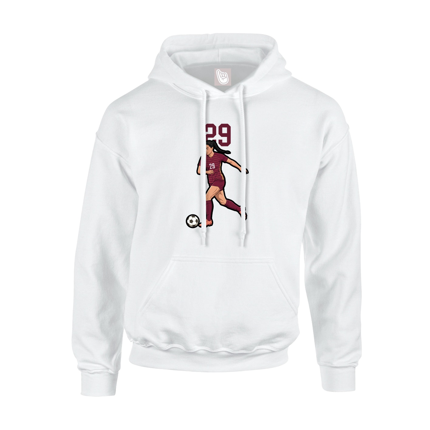 Youth Hoodie — Number Top in White