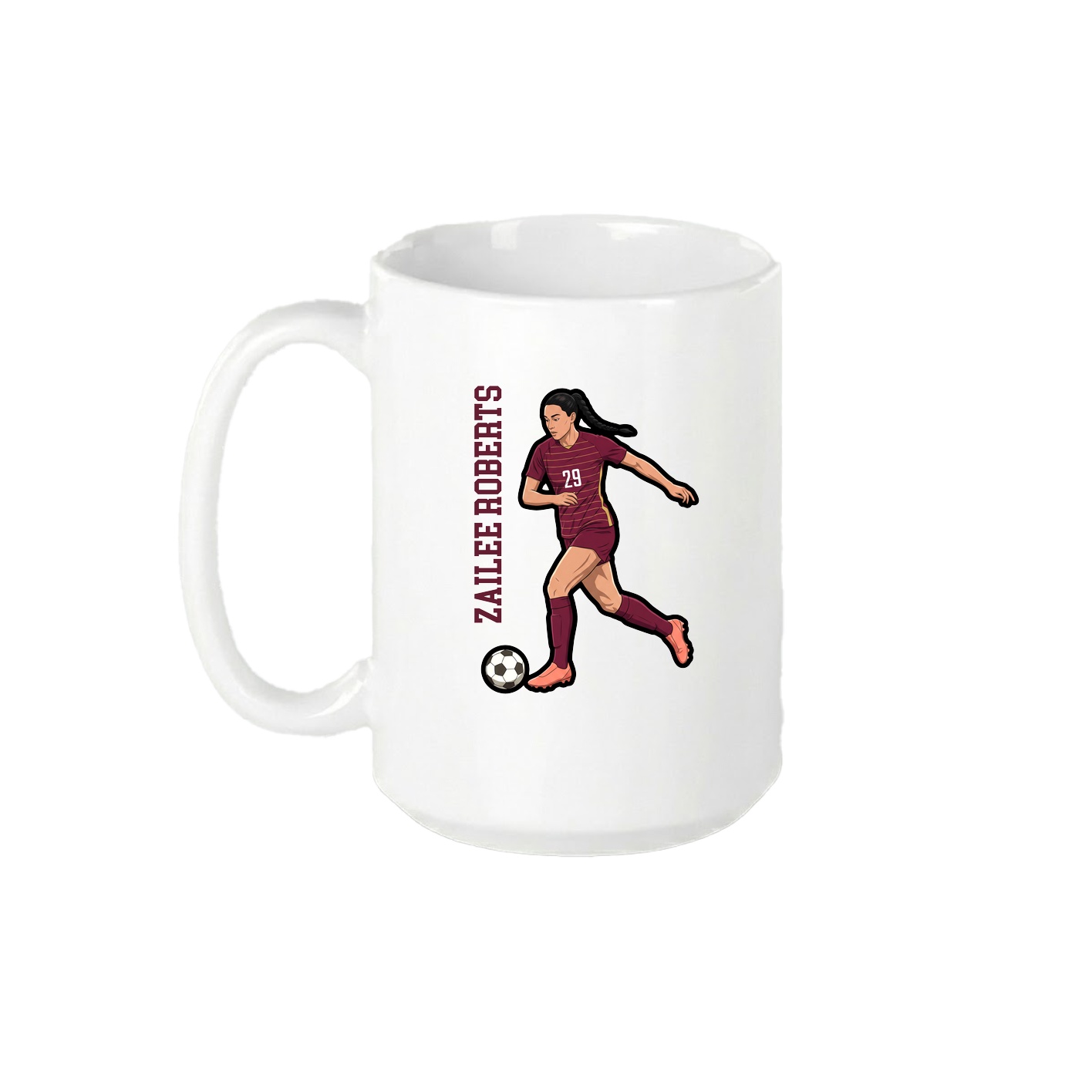 15oz Coffee Mug — Name Vertical in White
