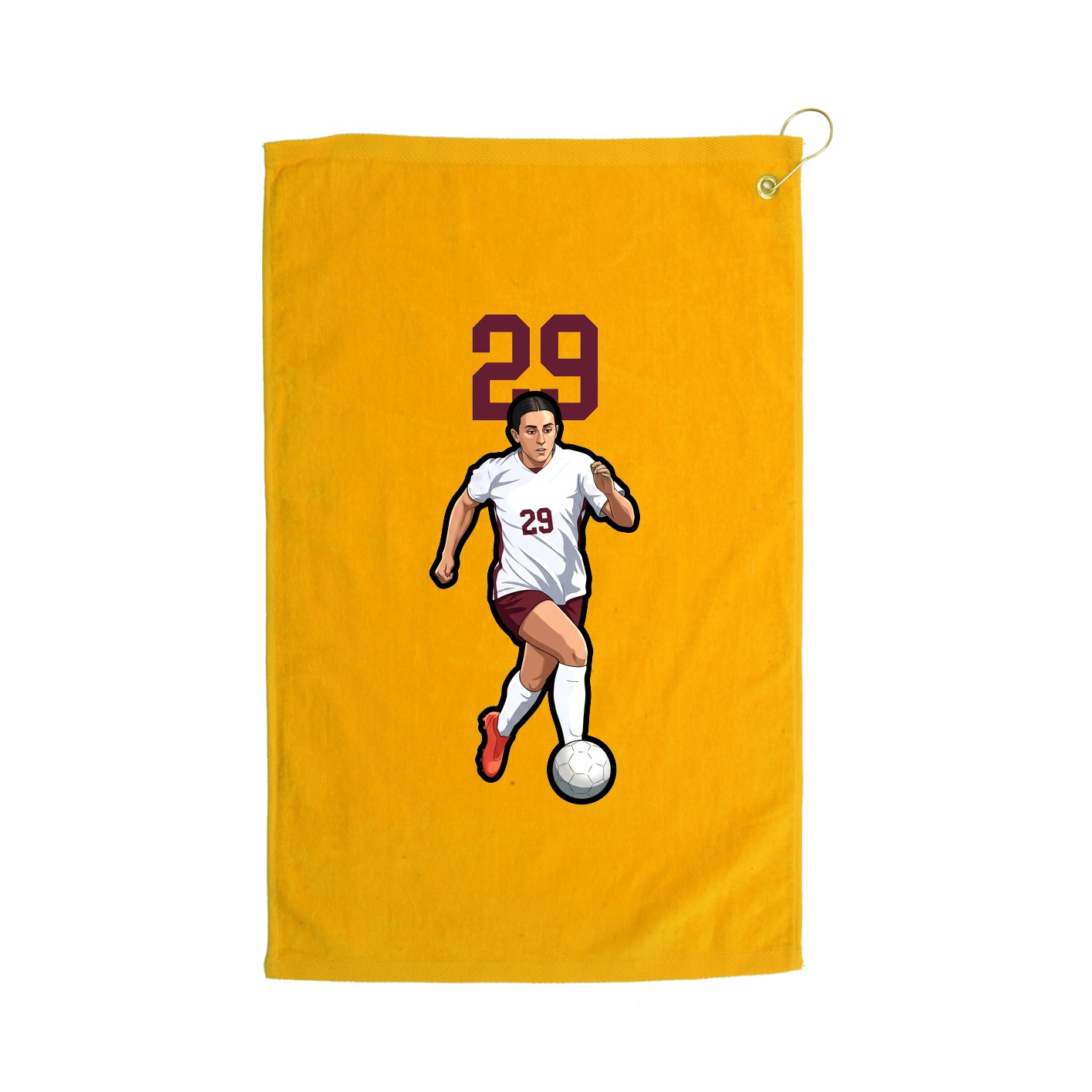 Golf Towel — Number Top in Gold