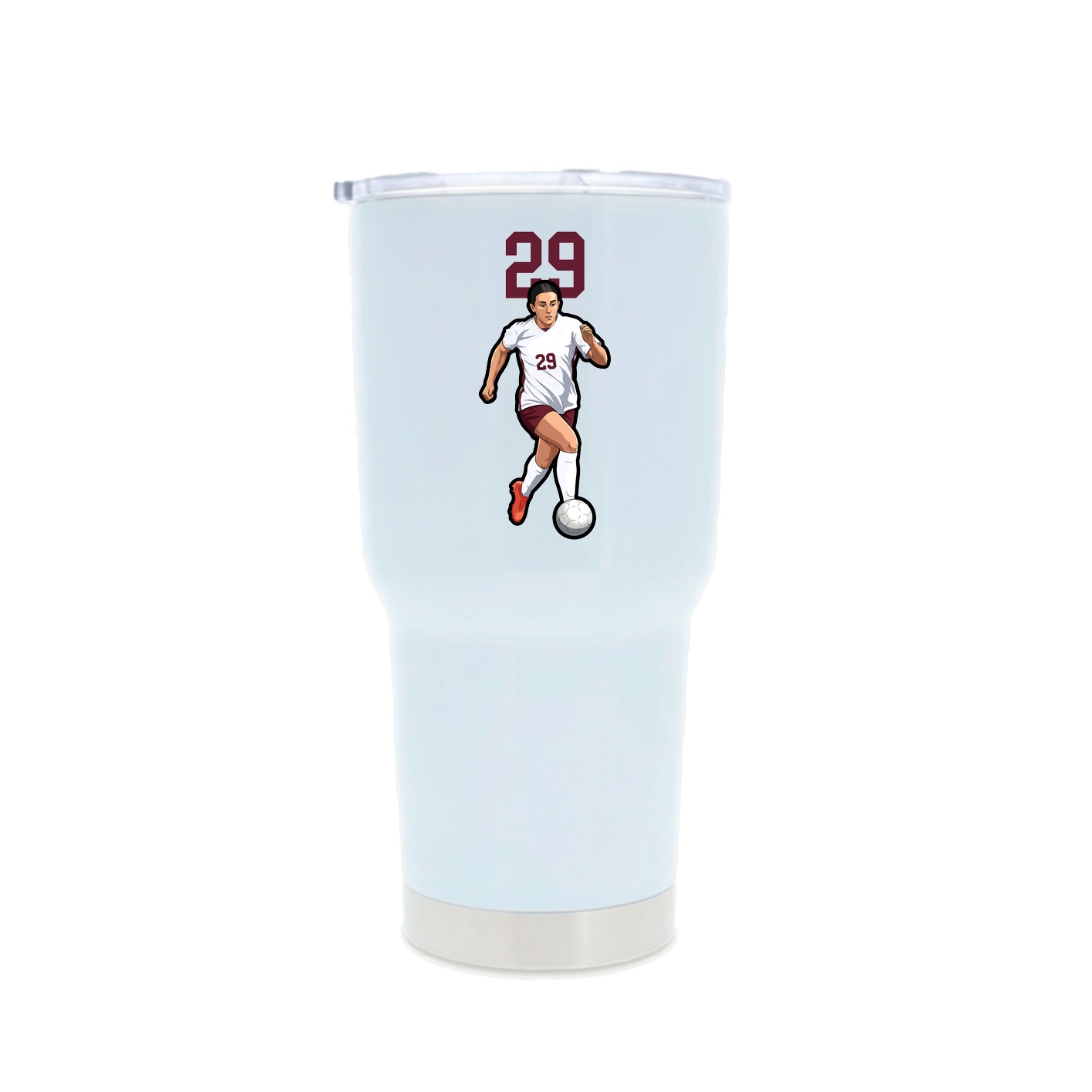 30oz Stainless Steel Tumbler — Number Top in White