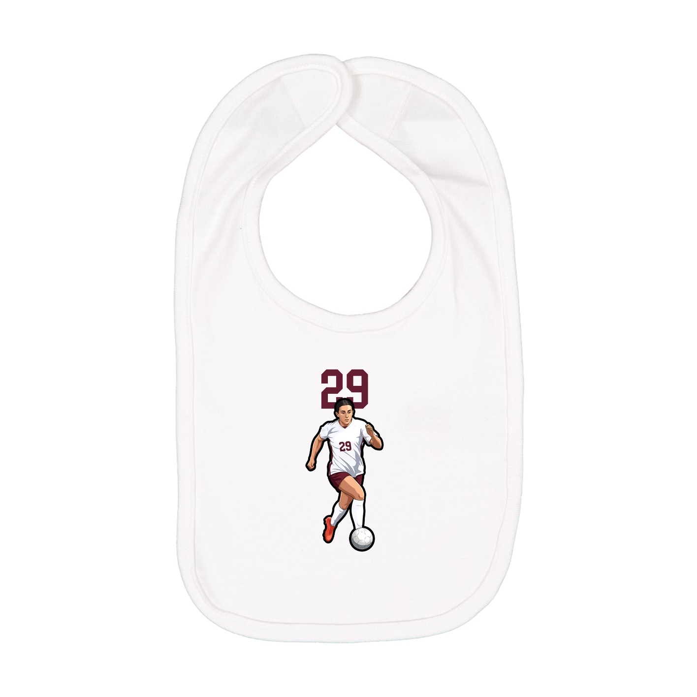 Infant Bib — Number Top in White