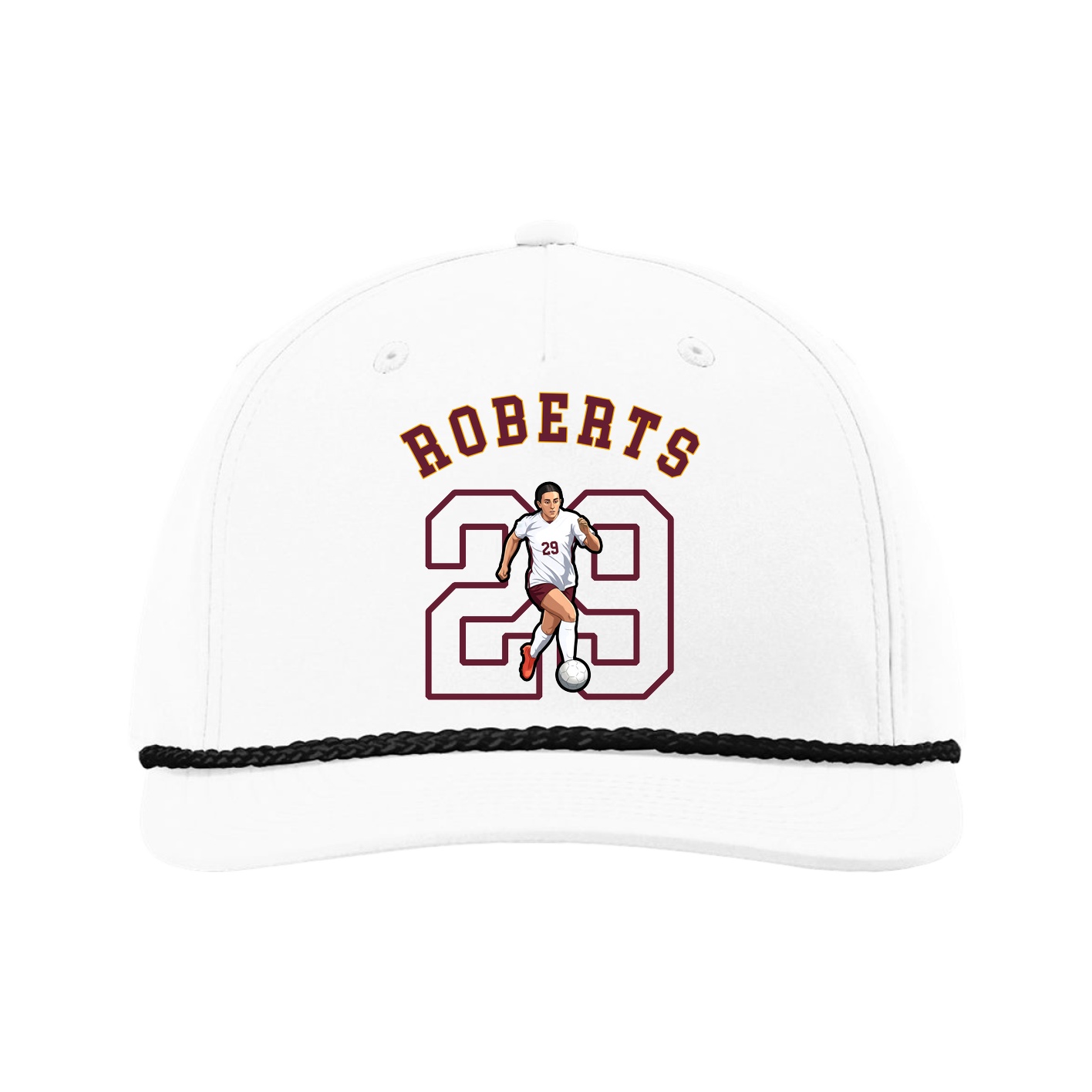 Five-Panel Classic Rope Cap — Shirsey Arch in White
