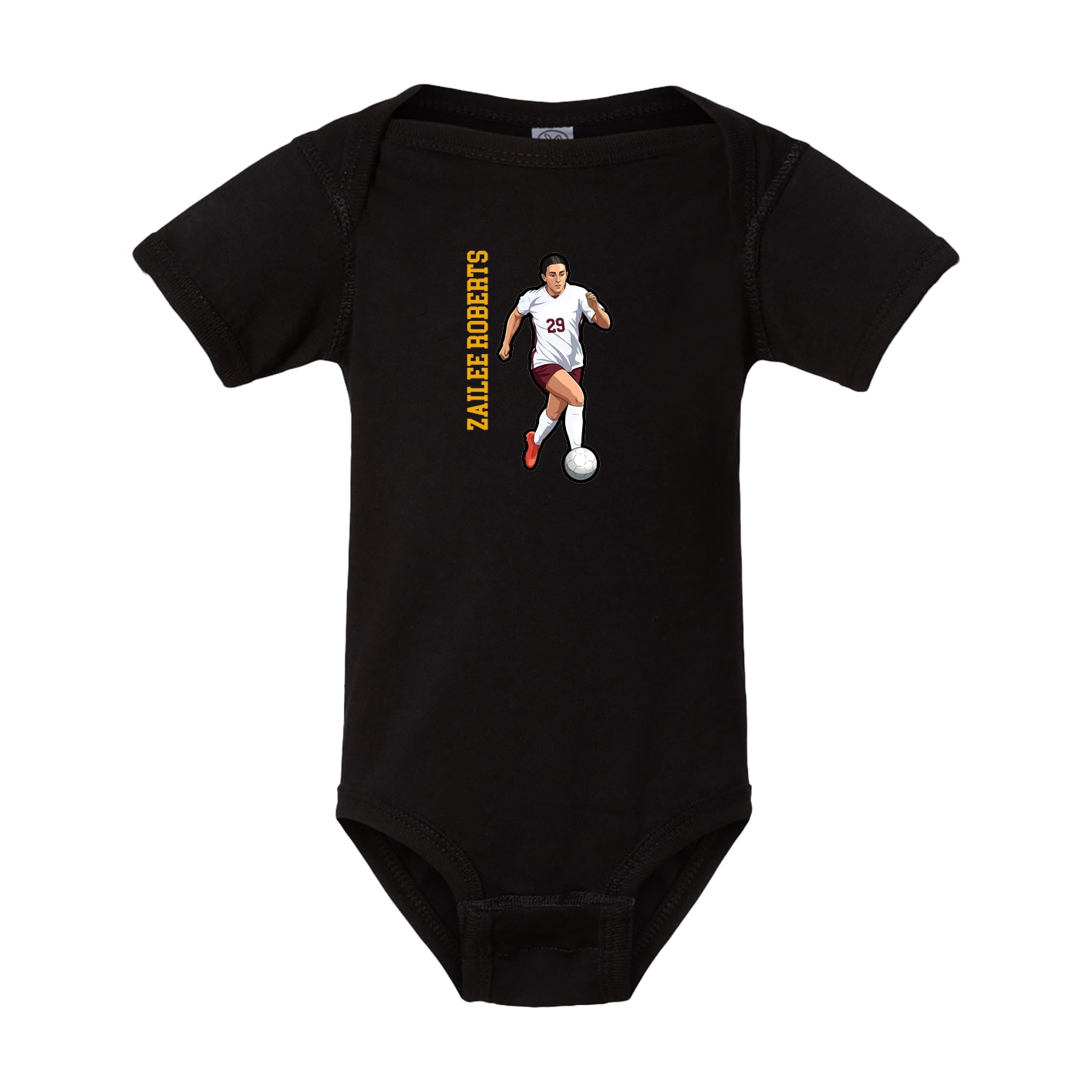 Baby Onesie — Name Vertical in Black