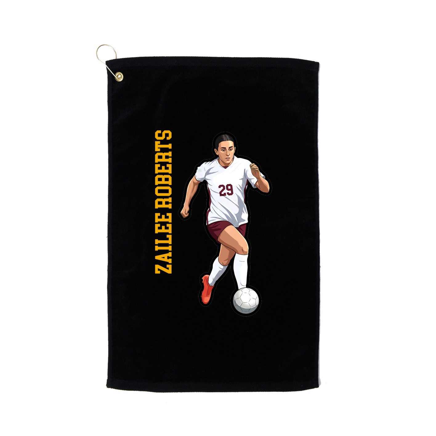 Golf Towel — Name Vertical in Black