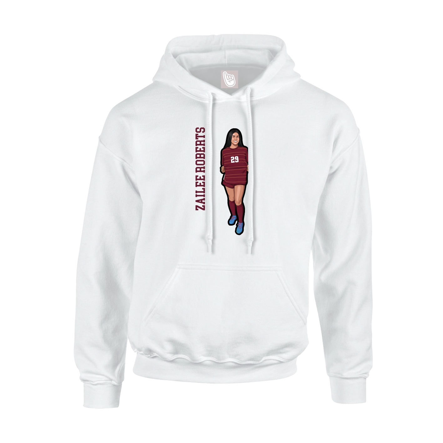 Hoodie — Name Vertical in White