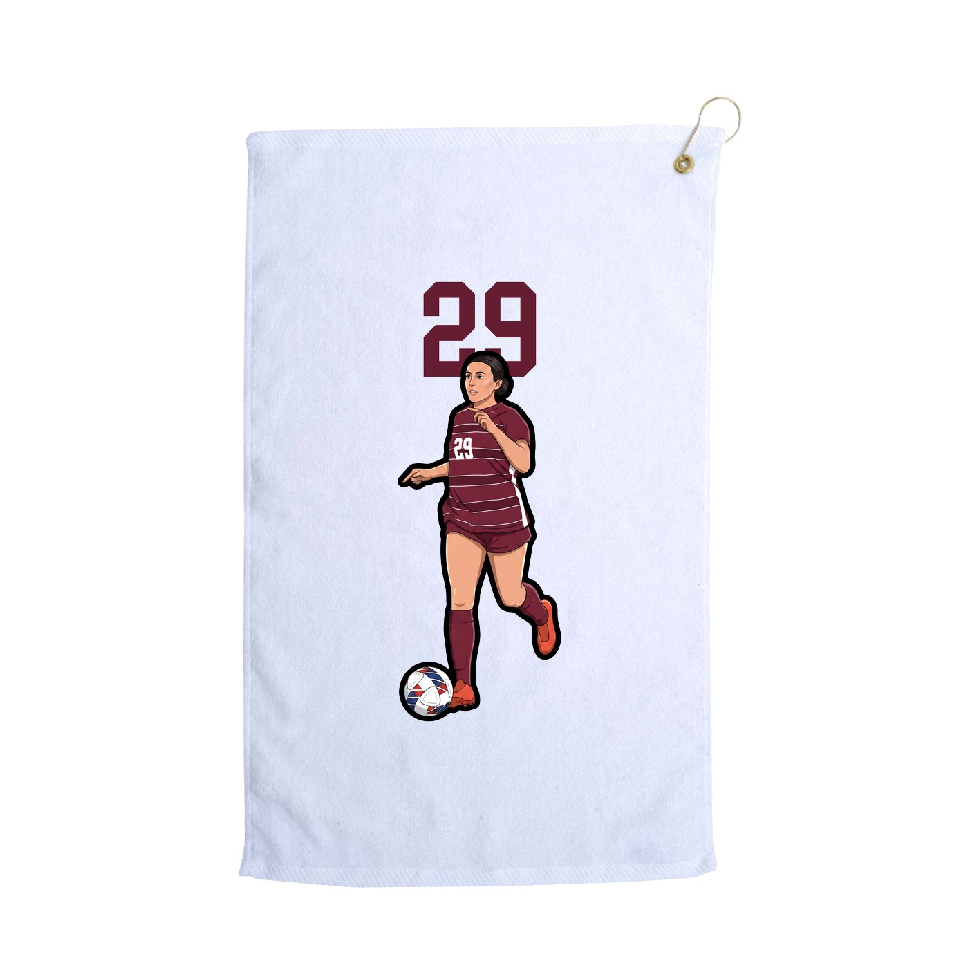 Golf Towel — Number Top in White