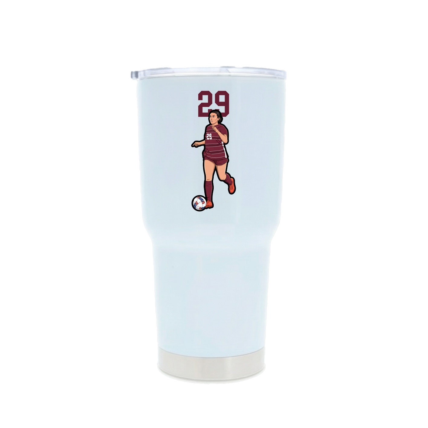 30oz Stainless Steel Tumbler — Number Top in White