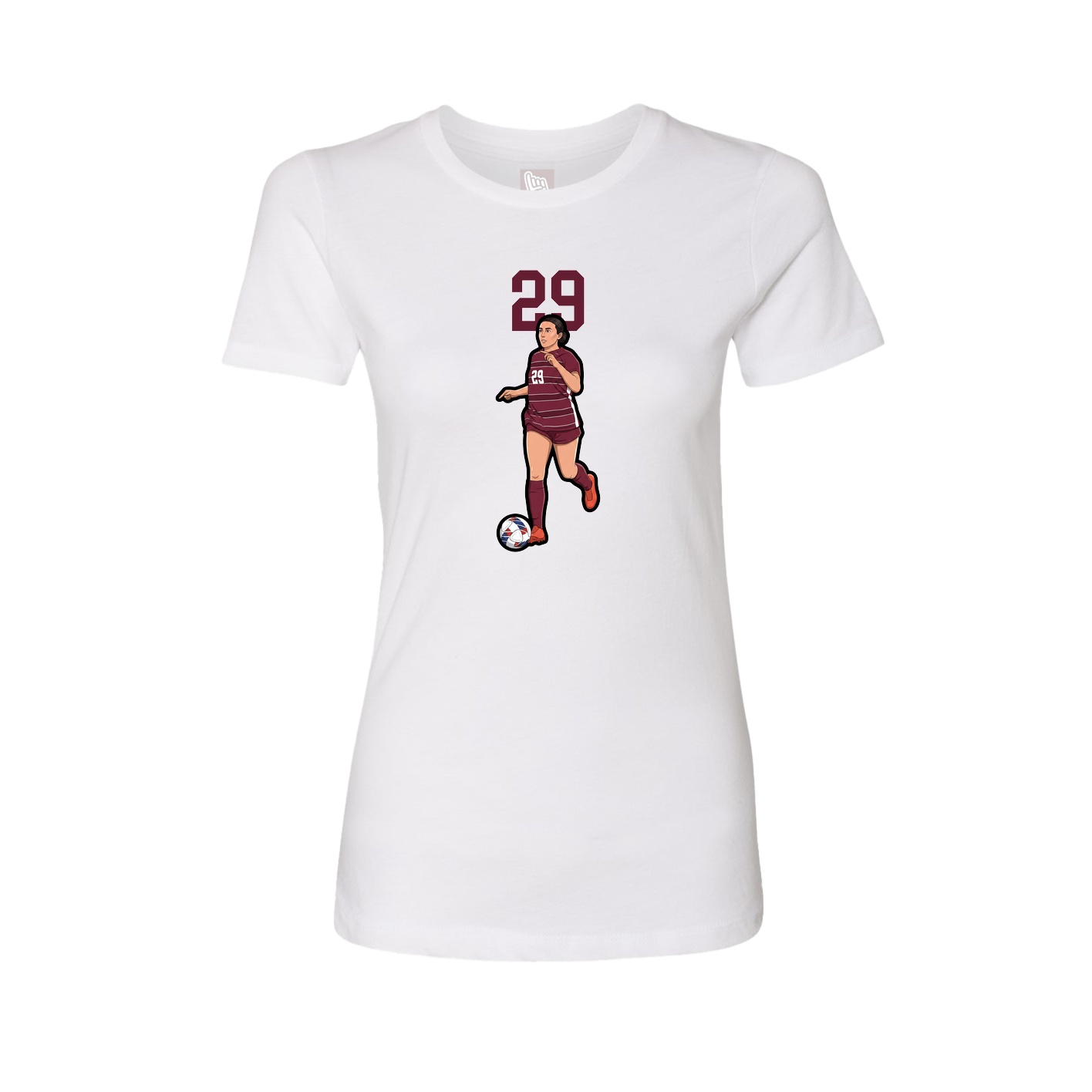 Womens Tee — Number Top in White