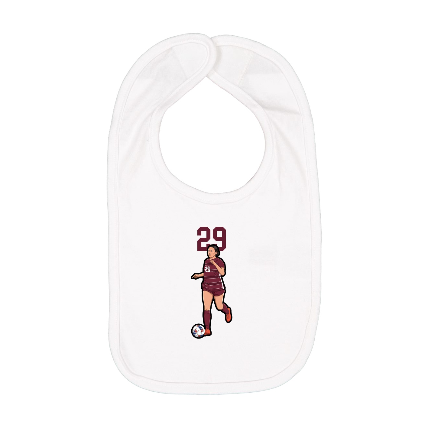 Infant Bib — Number Top in White