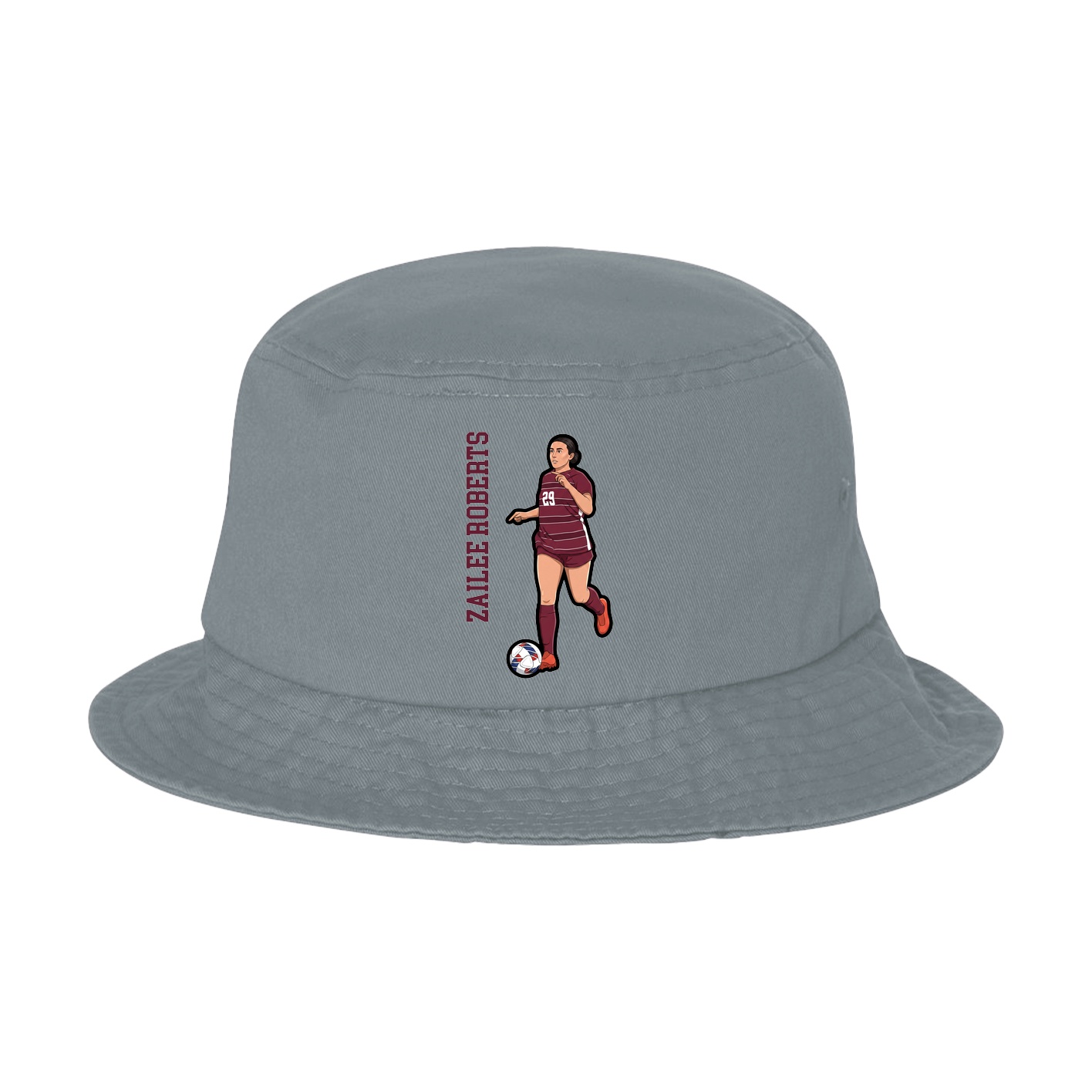 Bucket Cap — Name Vertical in Grey