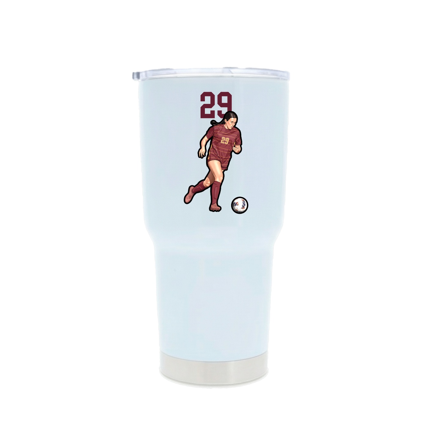 30oz Stainless Steel Tumbler — Number Top in White