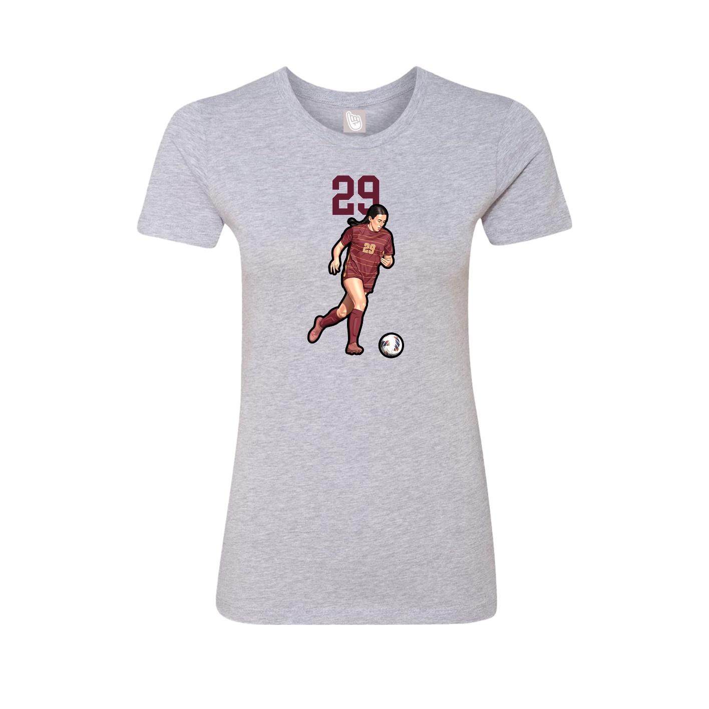 Womens Tee — Number Top in Grey