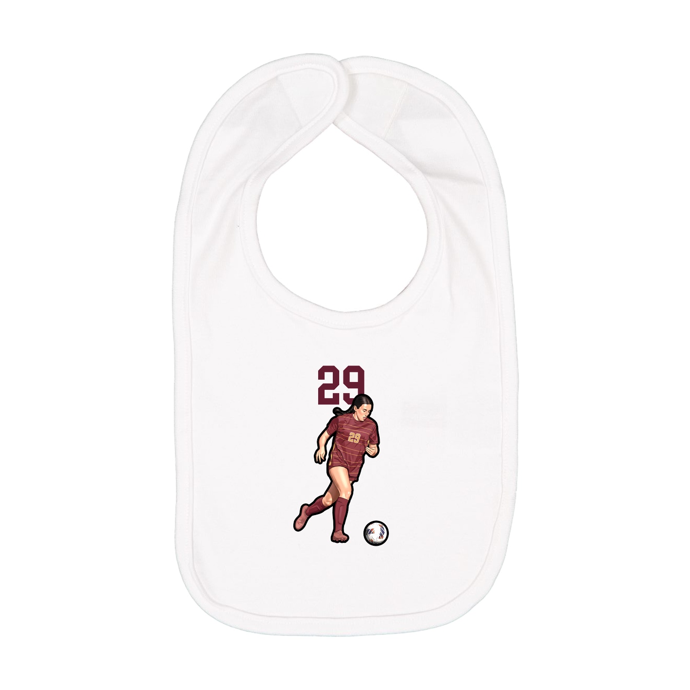 Infant Bib — Number Top in White