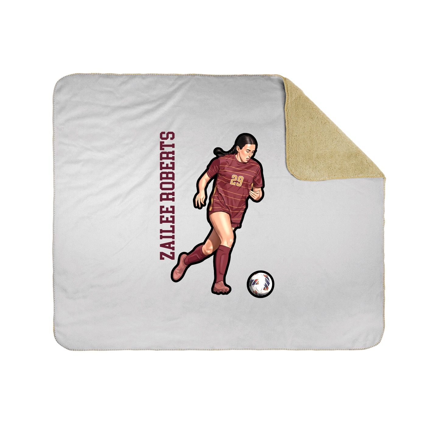 Throw Blanket — Name Vertical in White