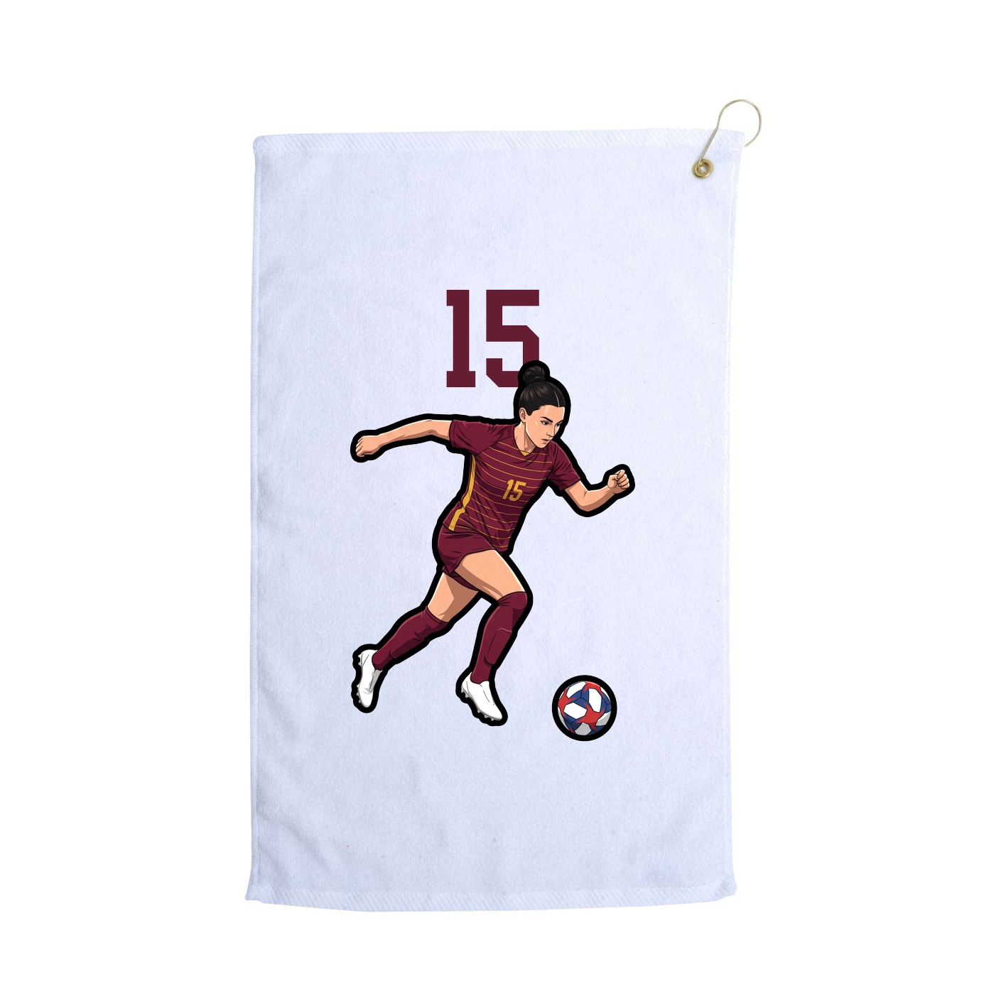 Golf Towel — Number Top in White
