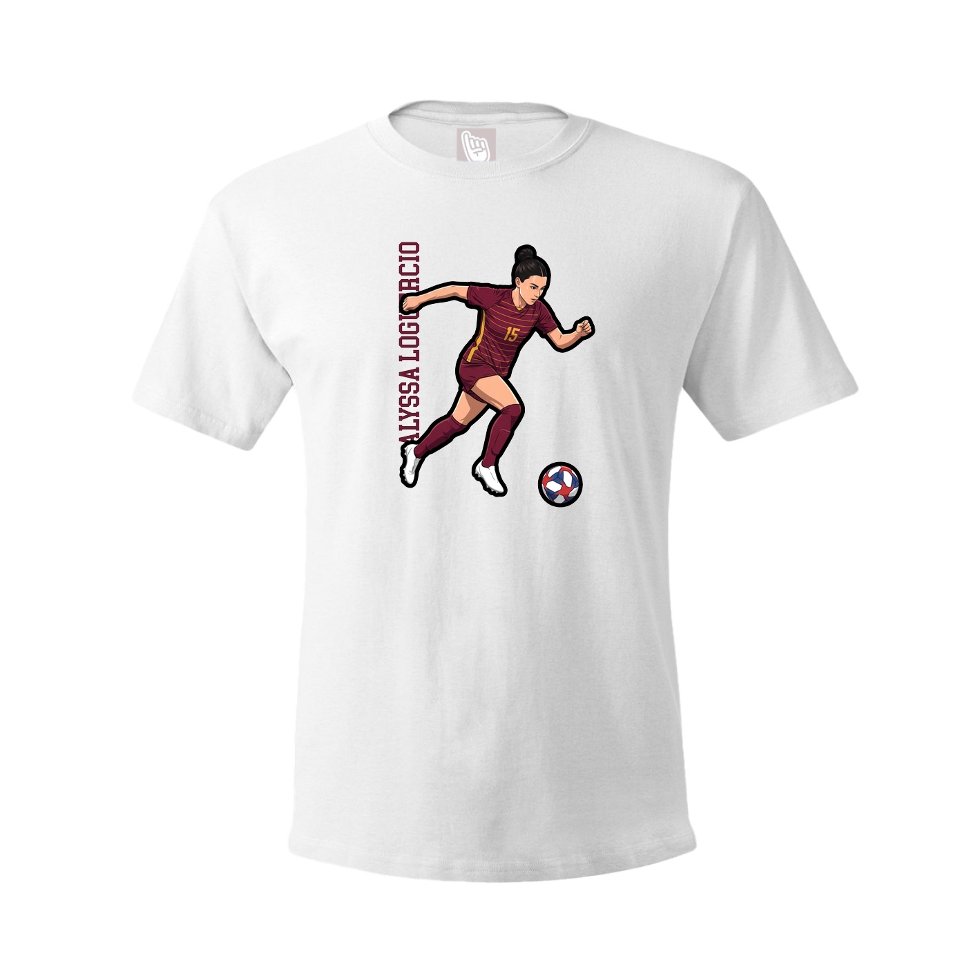 Youth Tee — Name Vertical in White