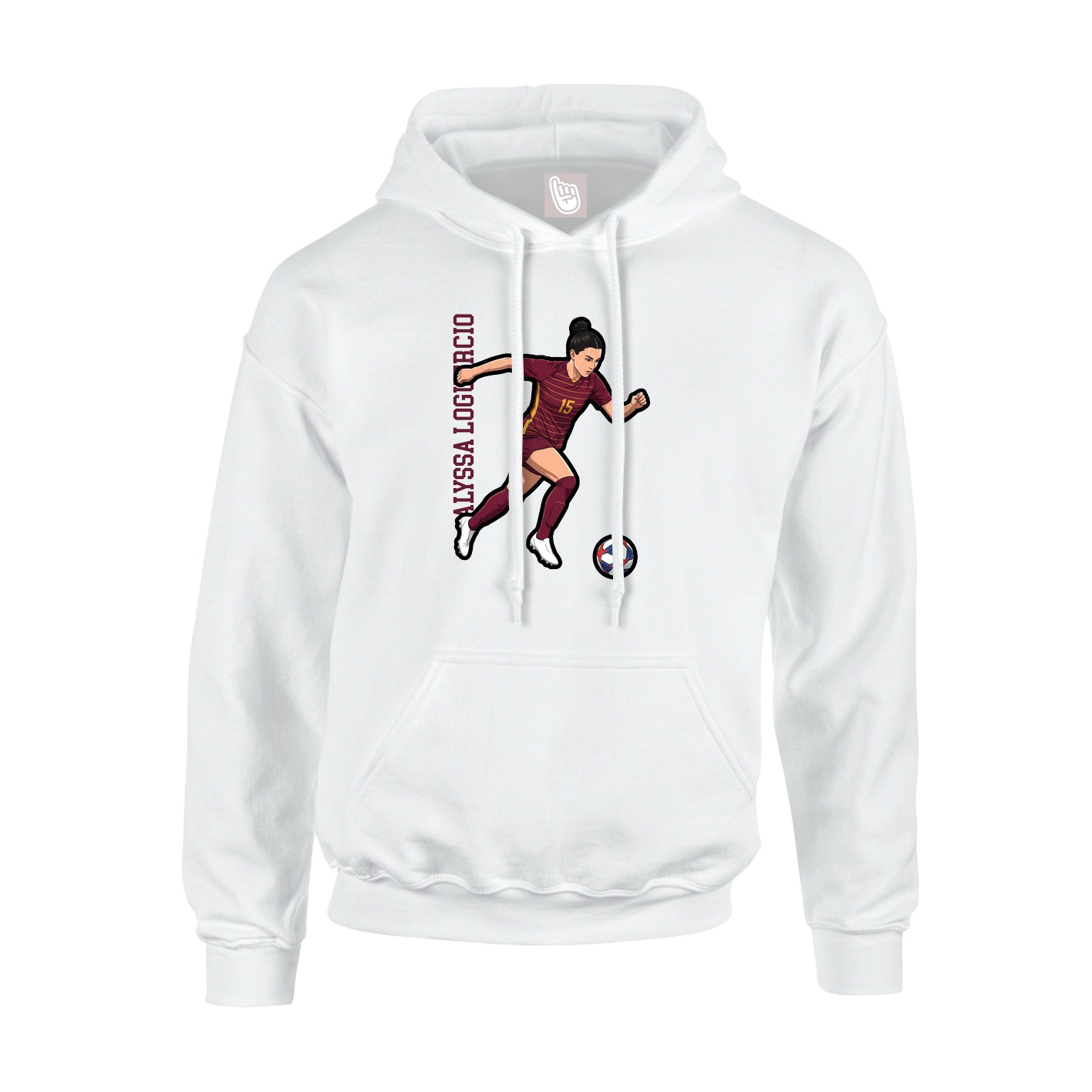 Hoodie — Name Vertical in White