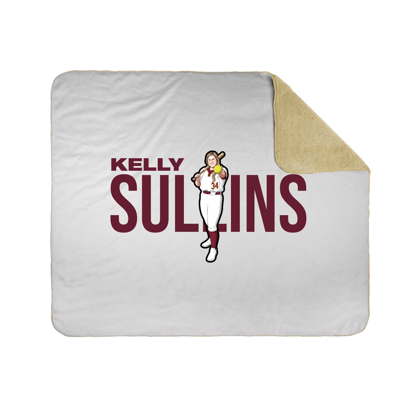 Throw Blanket — Player Name in White
