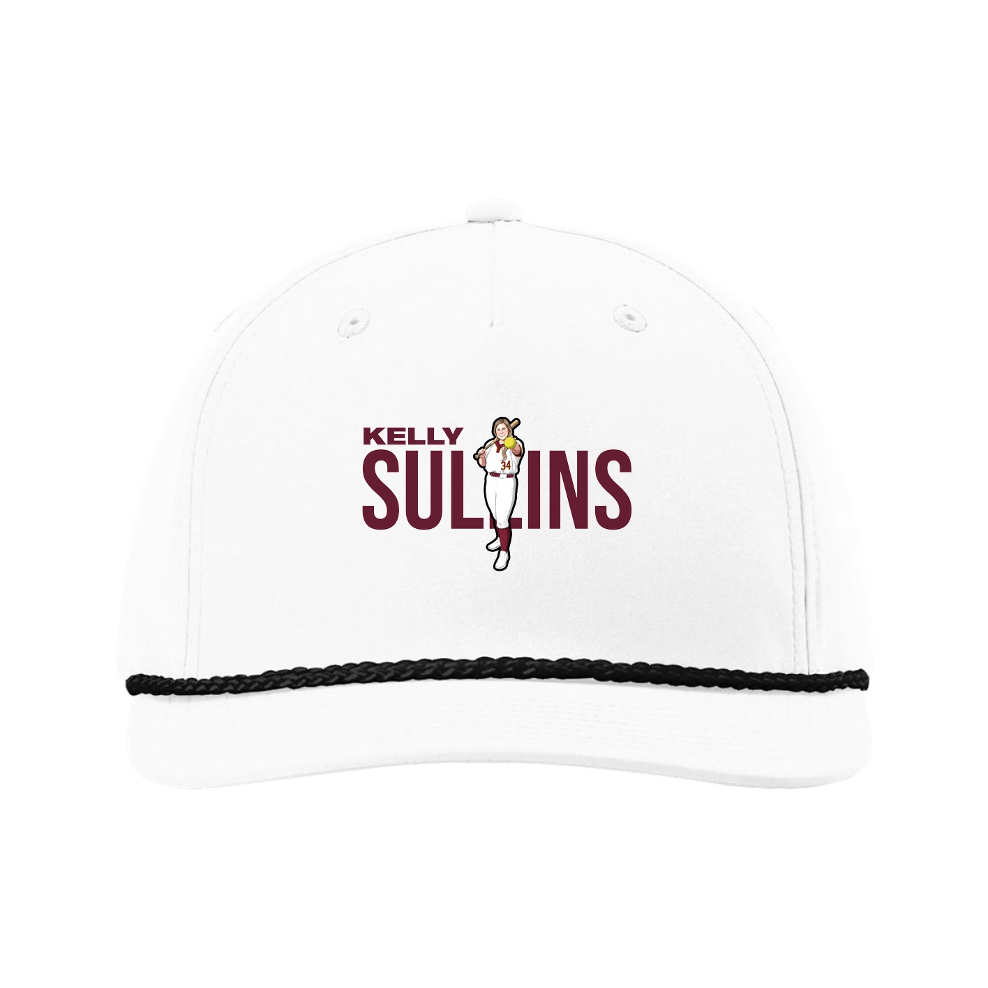 Five-Panel Classic Rope Cap — Player Name in White