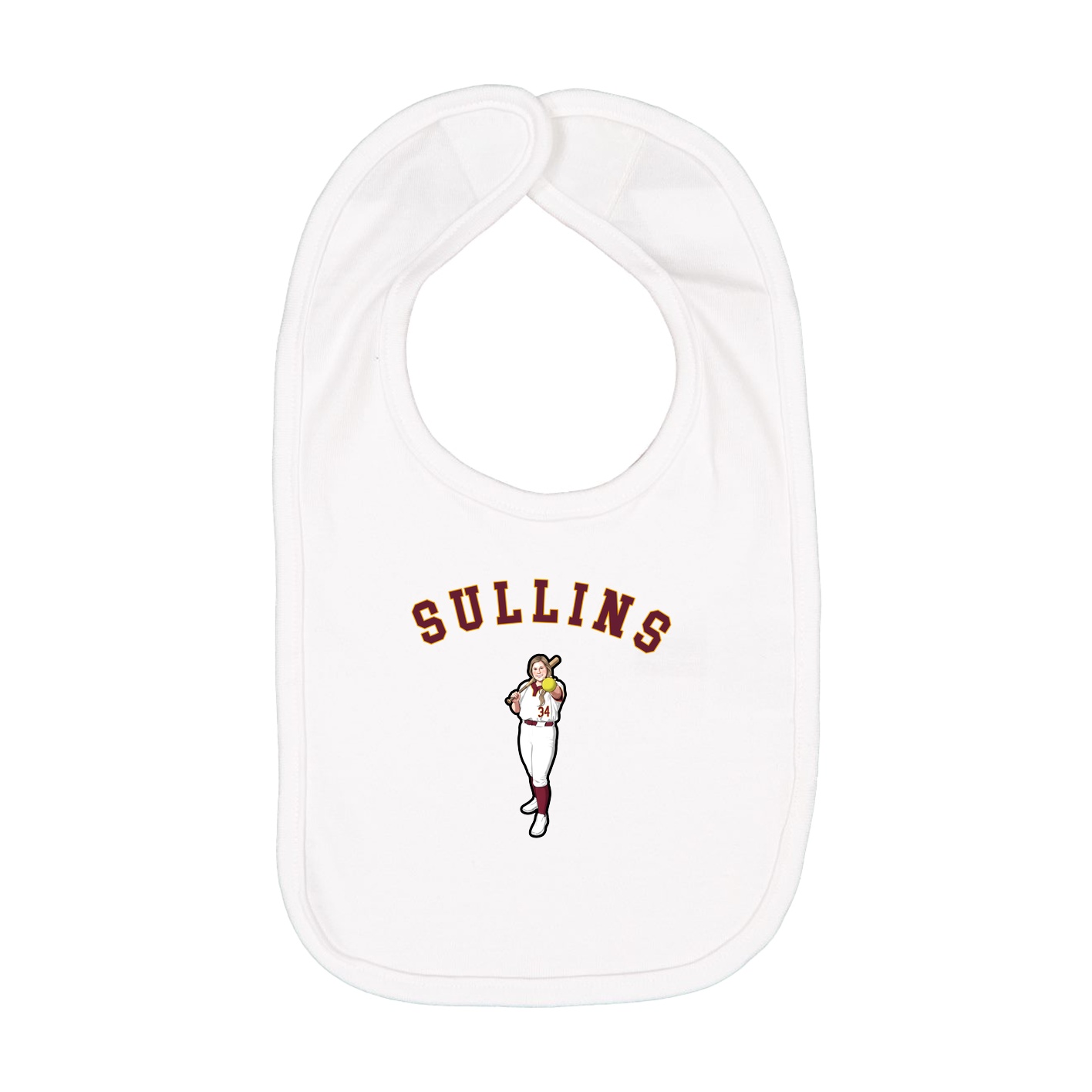 Infant Bib — Shirsey Arch in White