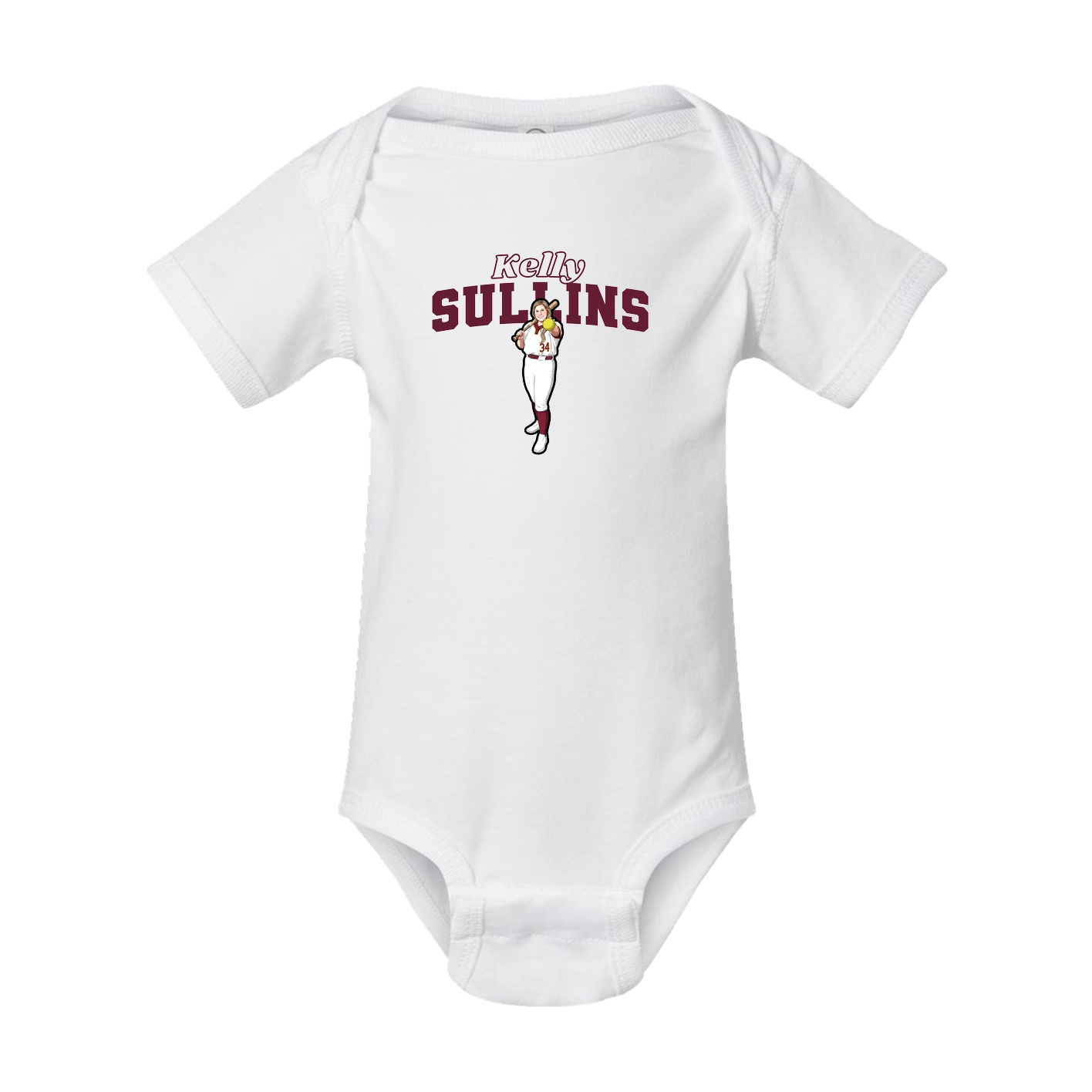 Baby Onesie — Name Arch in White