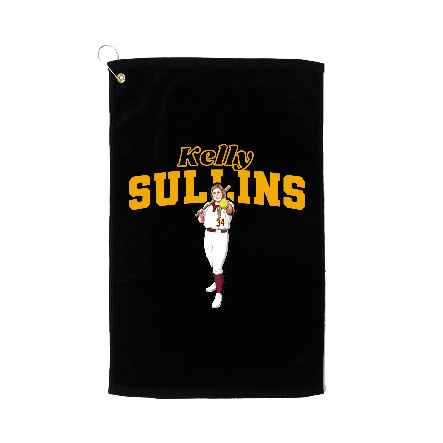 Golf Towel — Name Arch in Black