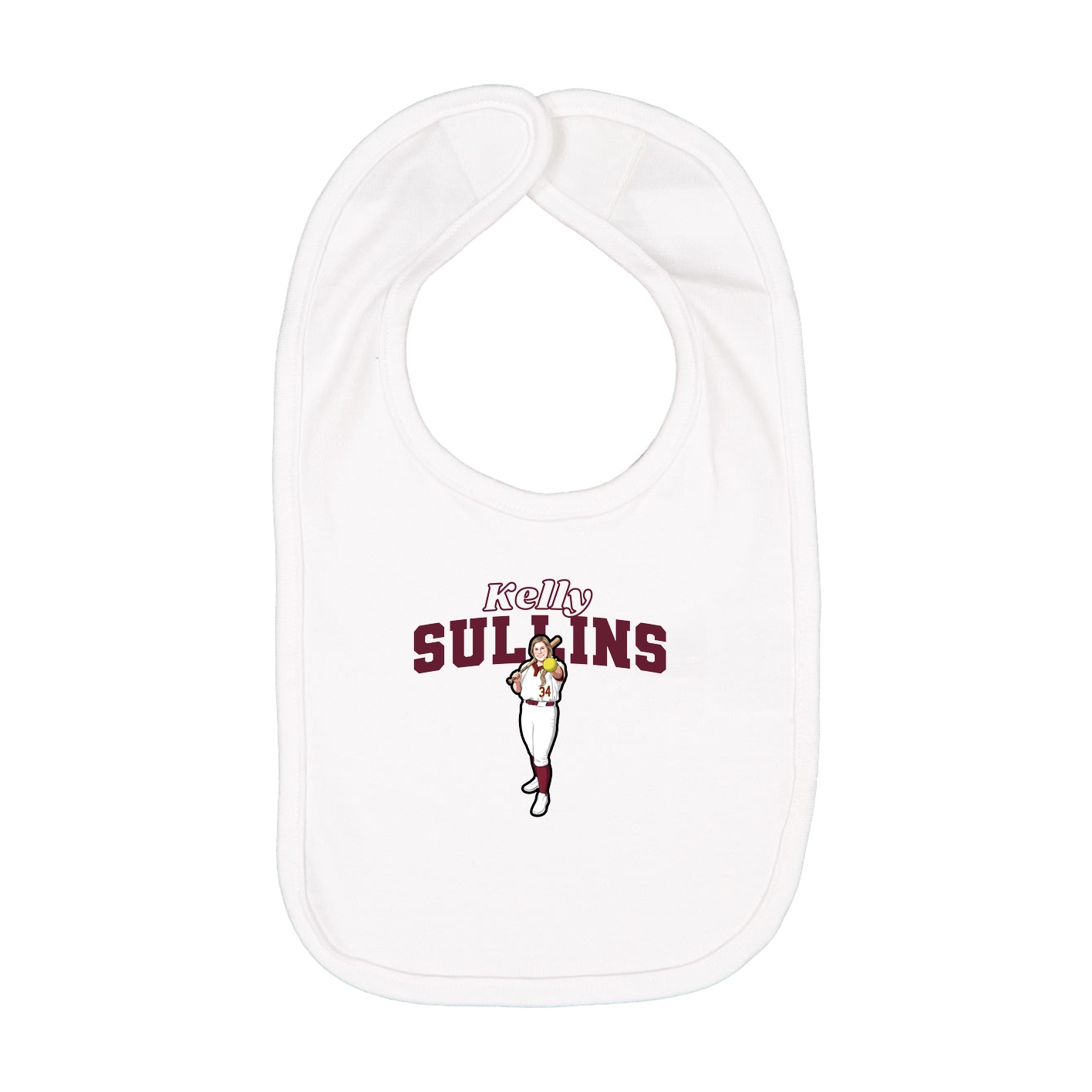 Infant Bib — Name Arch in White