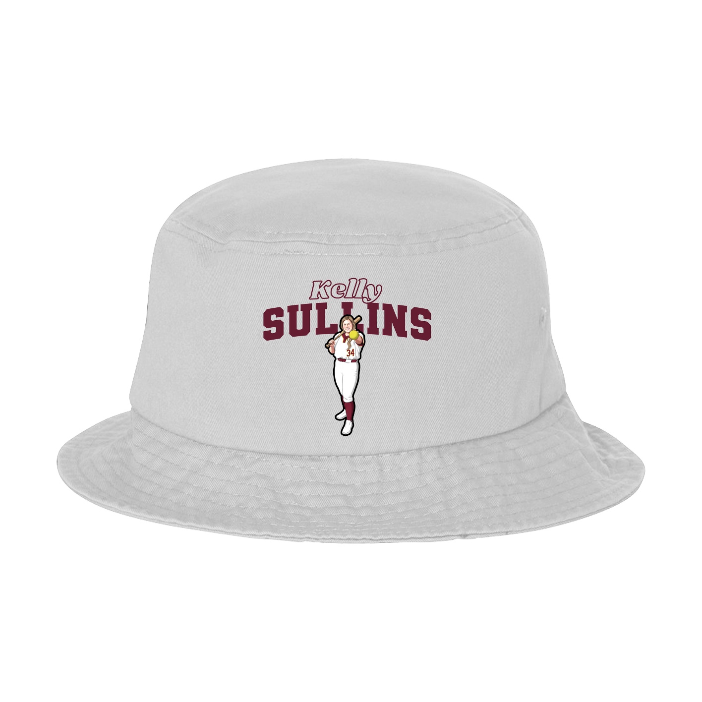 Bucket Cap — Name Arch in White