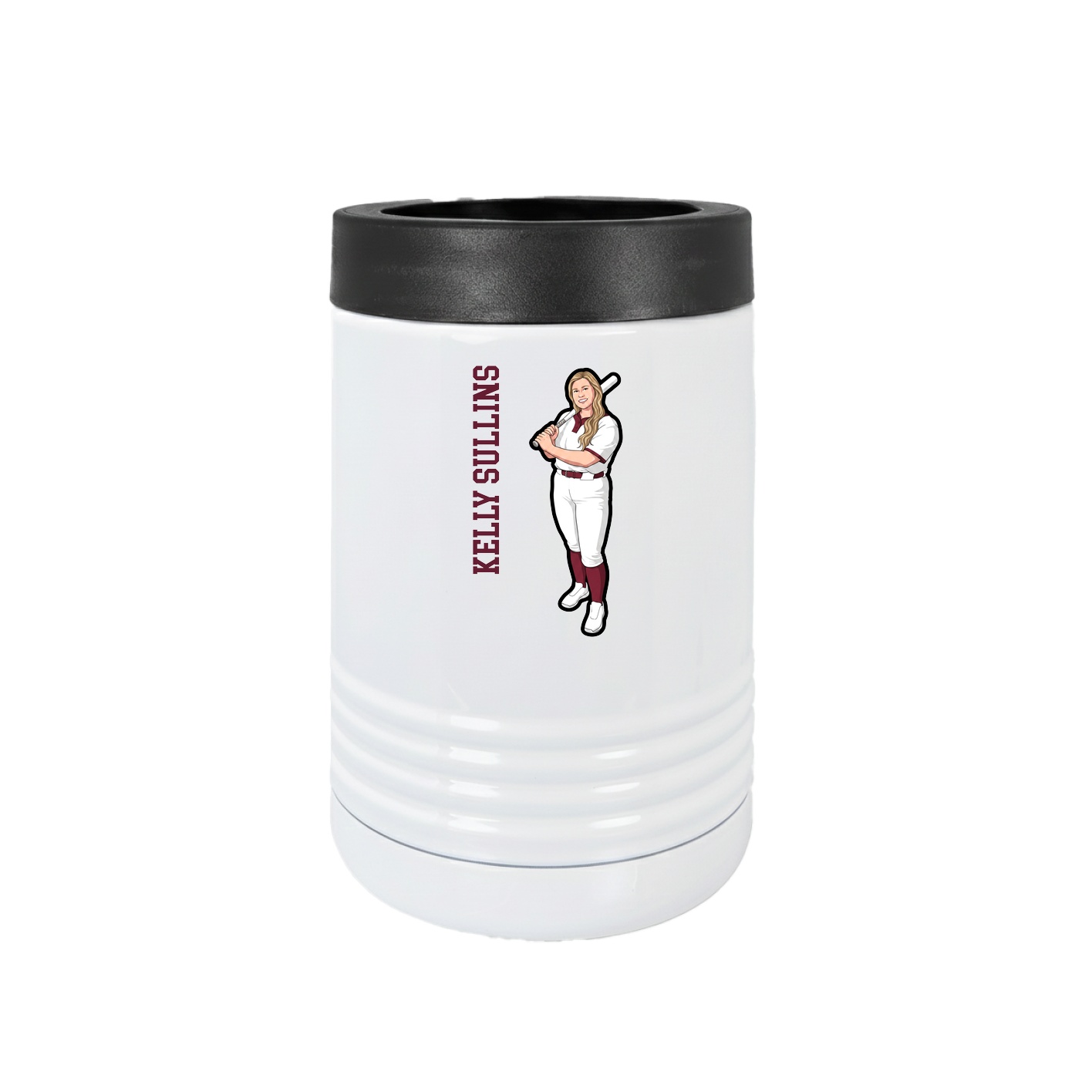 Beverage Holder — Name Vertical in White
