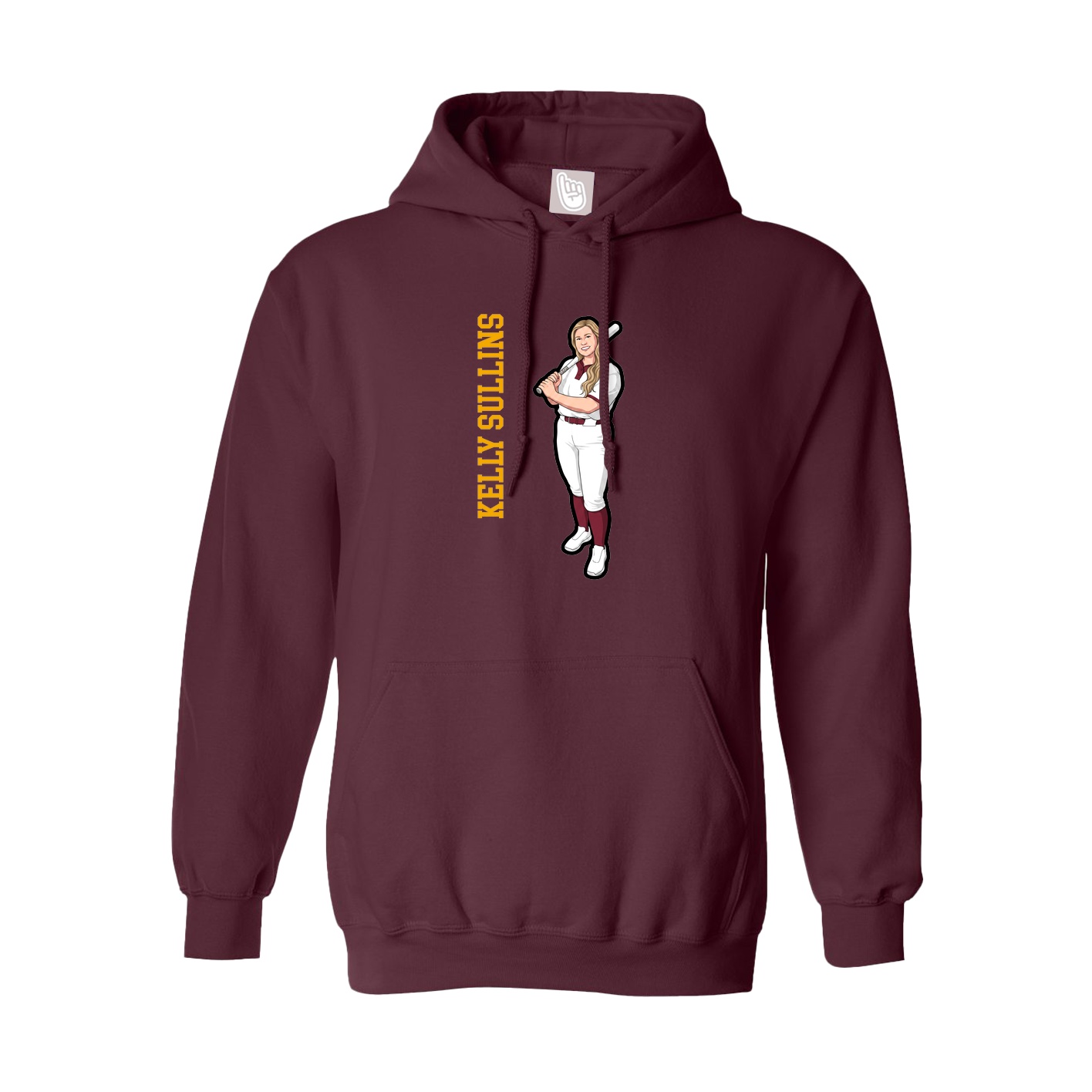 Hoodie — Name Vertical in Maroon