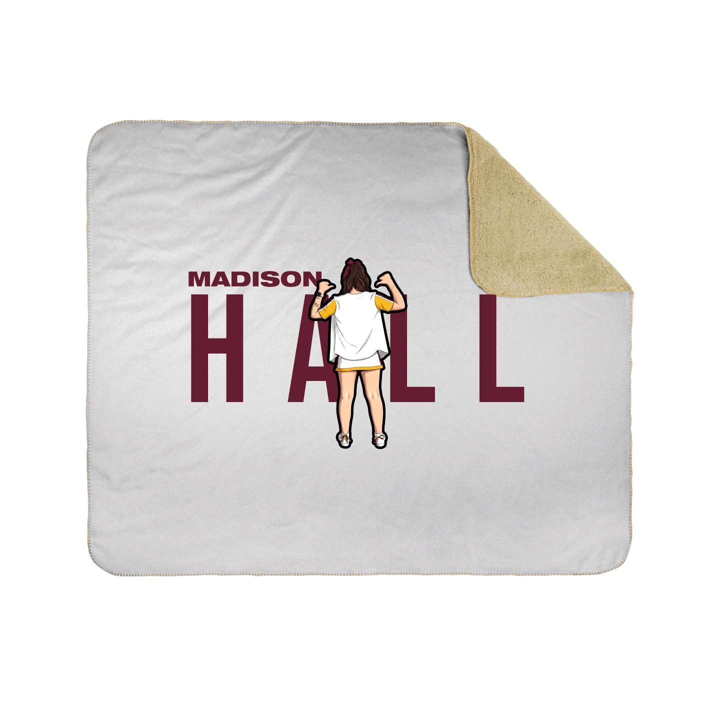 Throw Blanket — Player Name in White