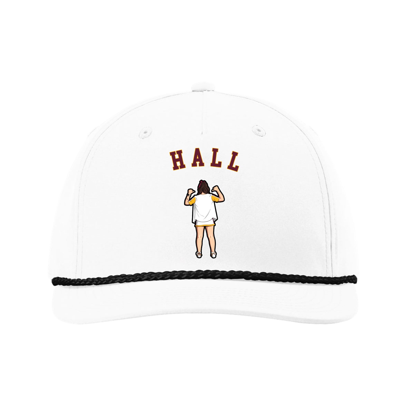 Five-Panel Classic Rope Cap — Shirsey Arch in White