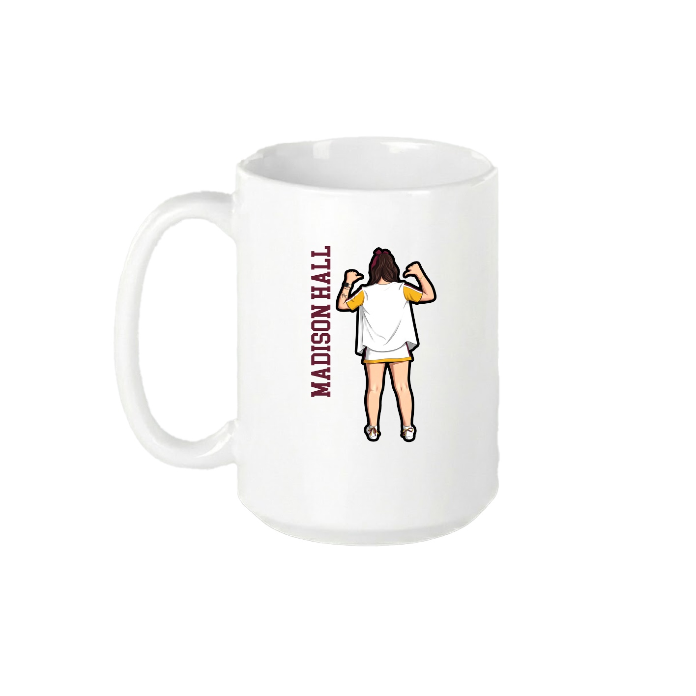 15oz Coffee Mug — Name Vertical in White