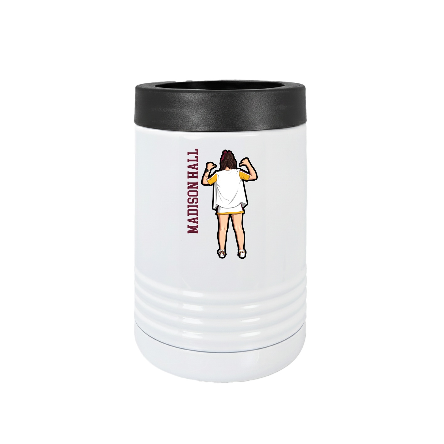 Beverage Holder — Name Vertical in White