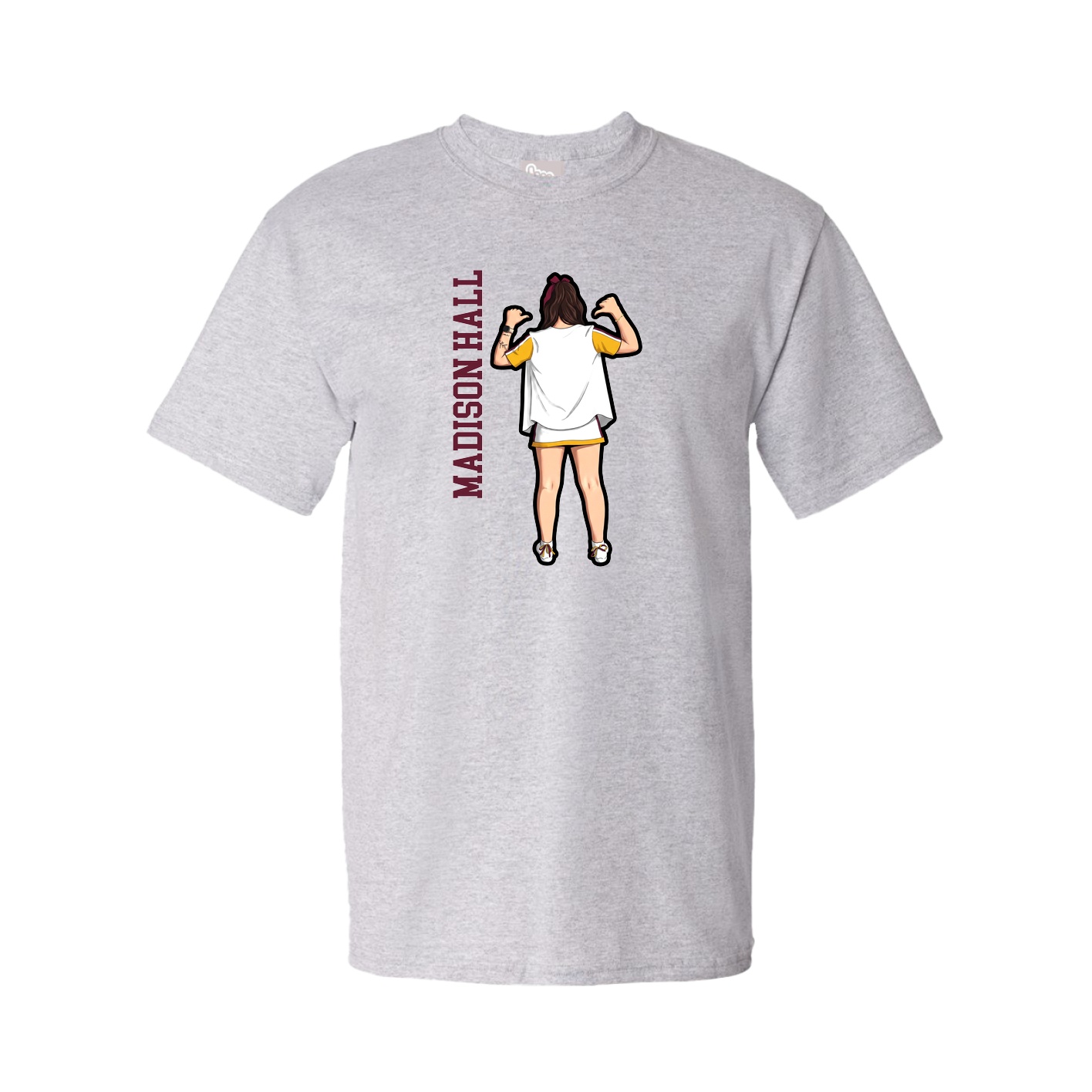 Tee — Name Vertical in Grey