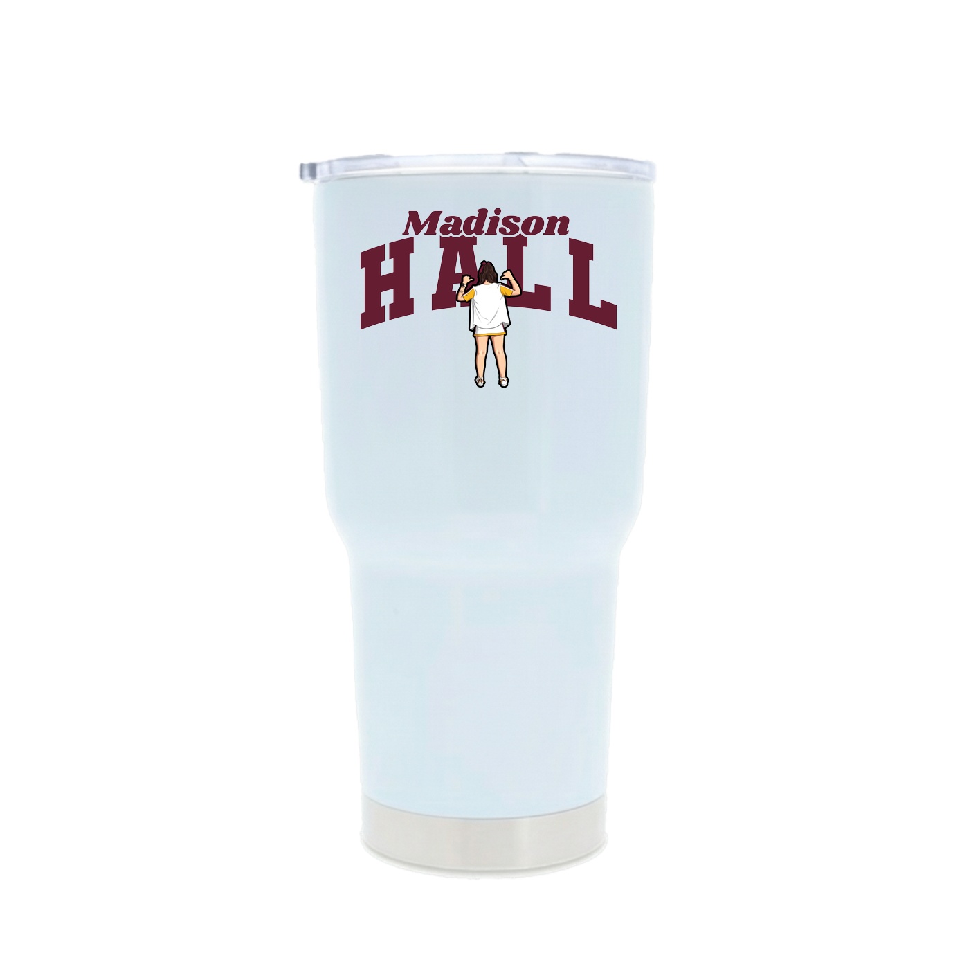30oz Stainless Steel Tumbler — Signature Arch in White