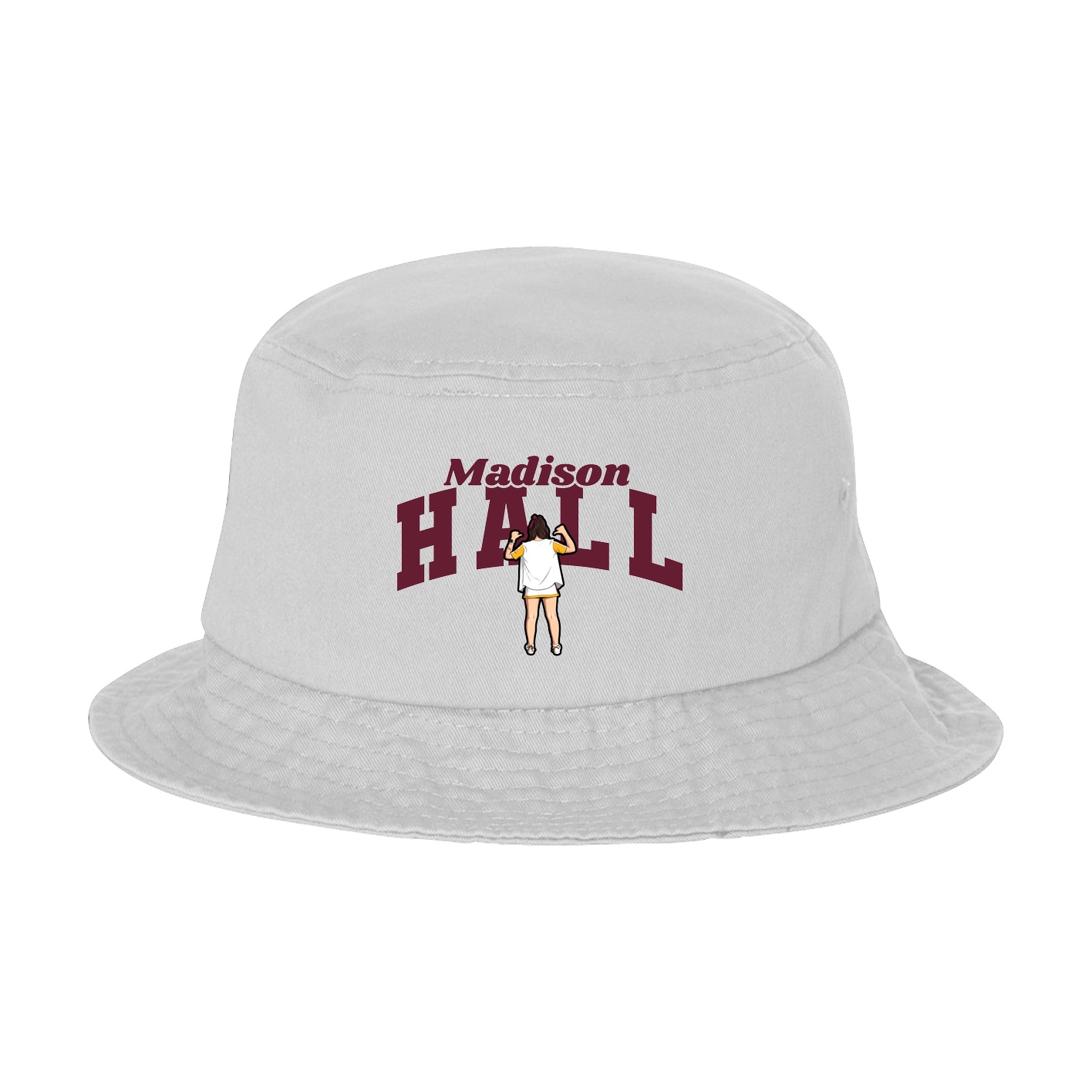 Bucket Cap — Signature Arch in White