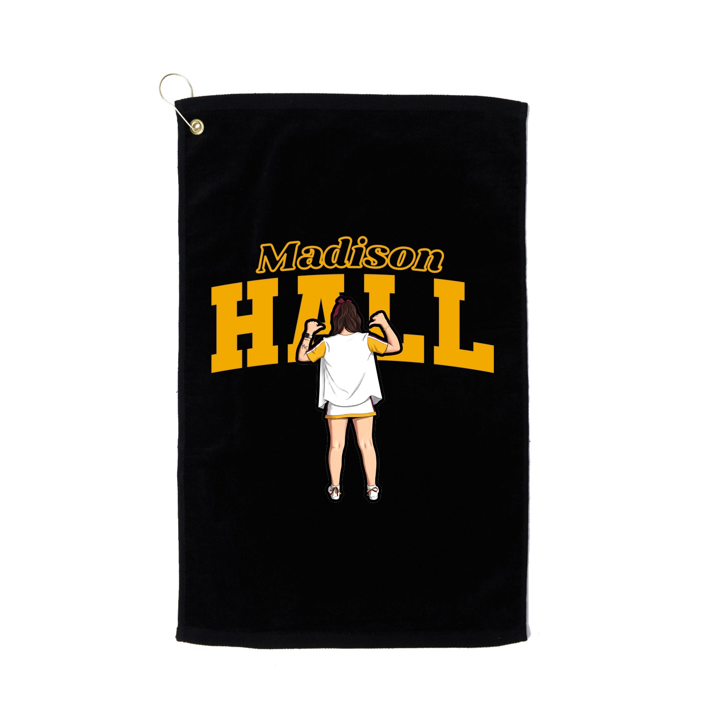Golf Towel — Name Arch in Black