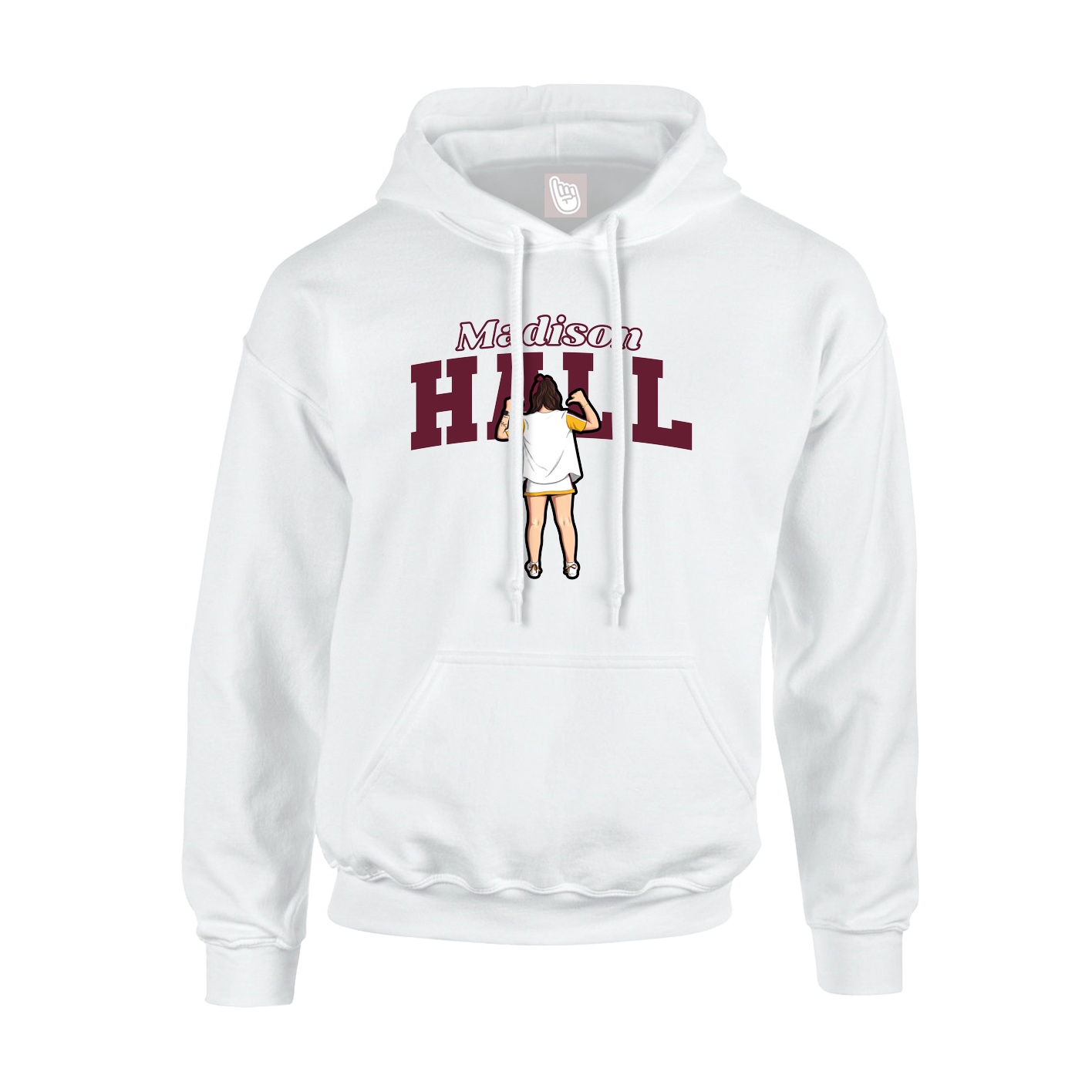 Hoodie — Name Arch in White