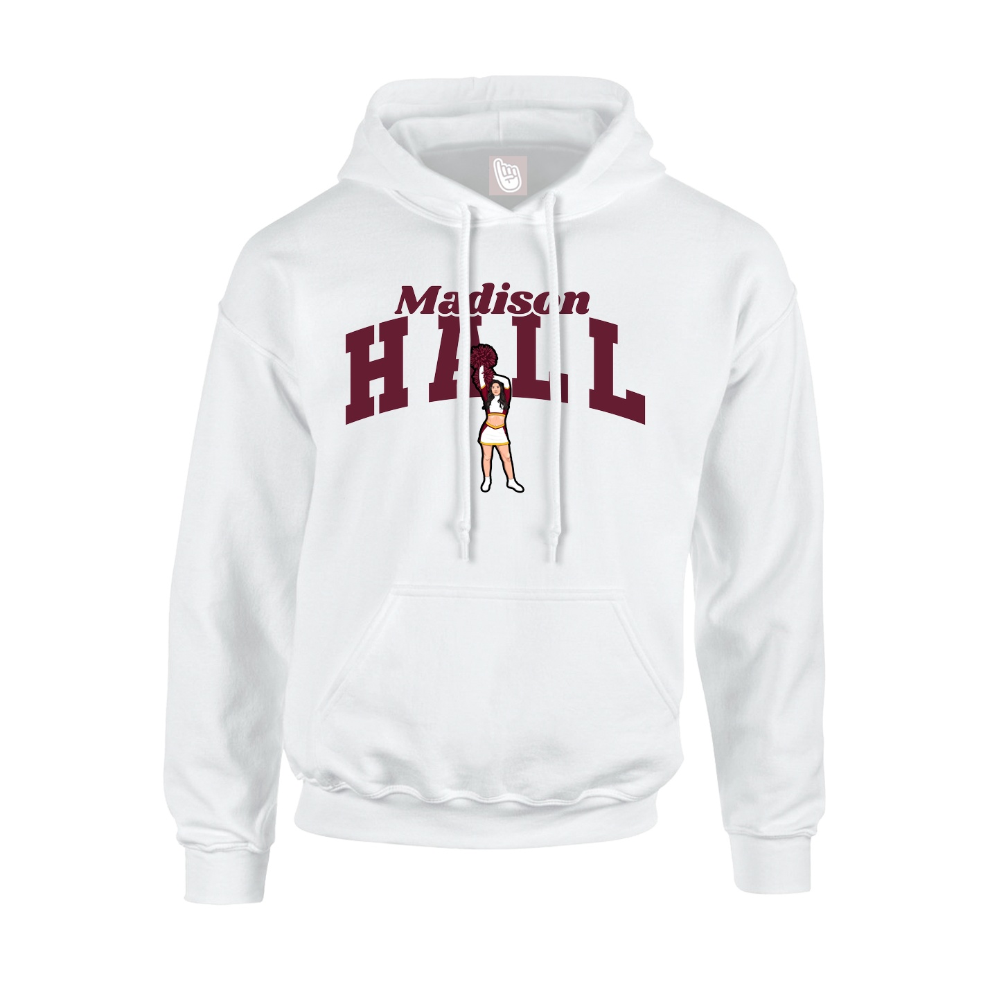 Youth Hoodie — Signature Arch in White